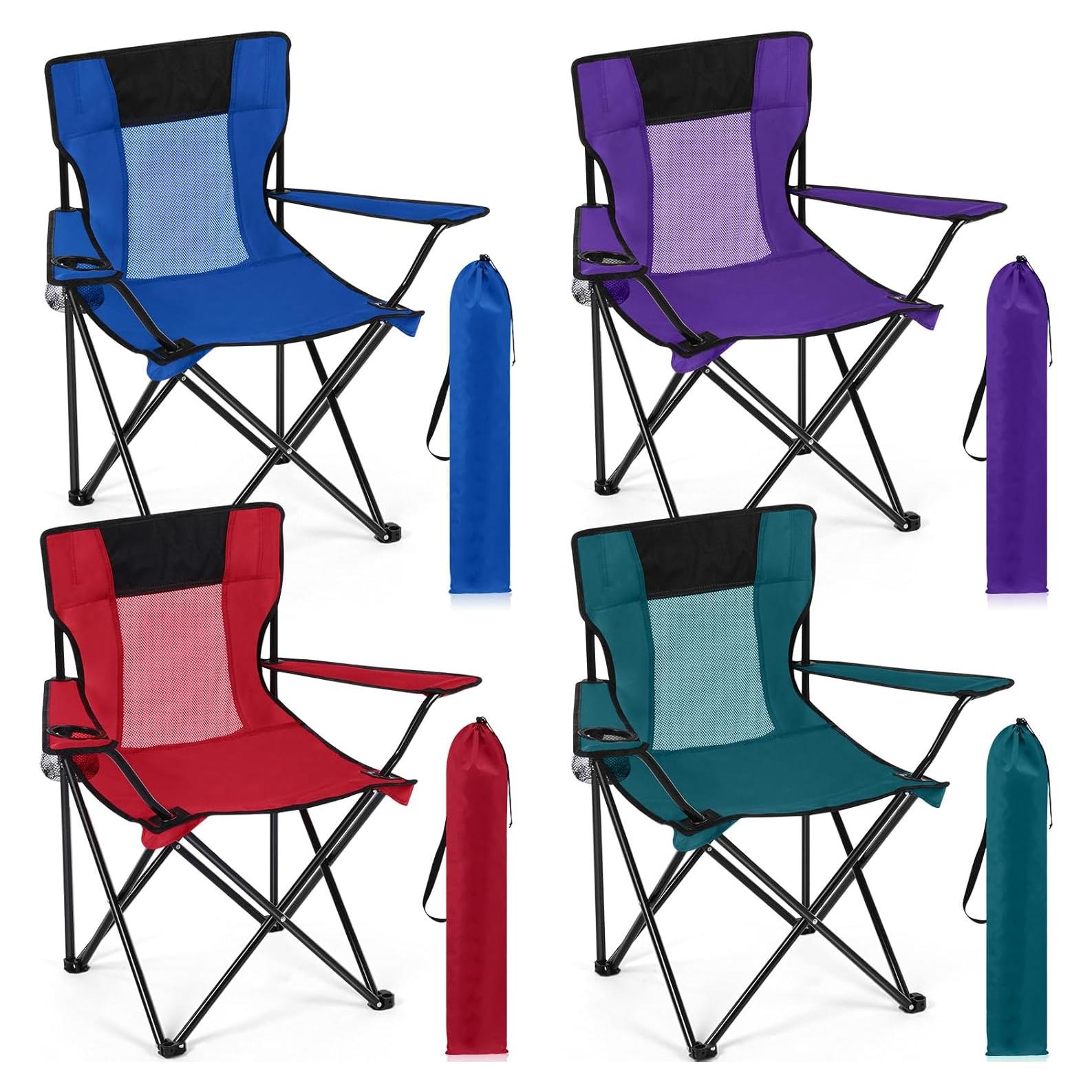 Silla de Camping Plegable Shellwei 4 Pcs Transpirable 120 kg