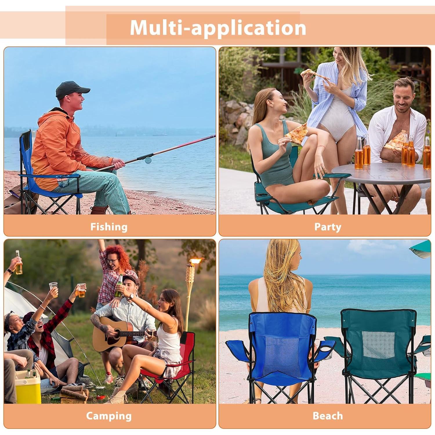 Silla de Camping Plegable Shellwei 4 Pcs Transpirable 120 kg