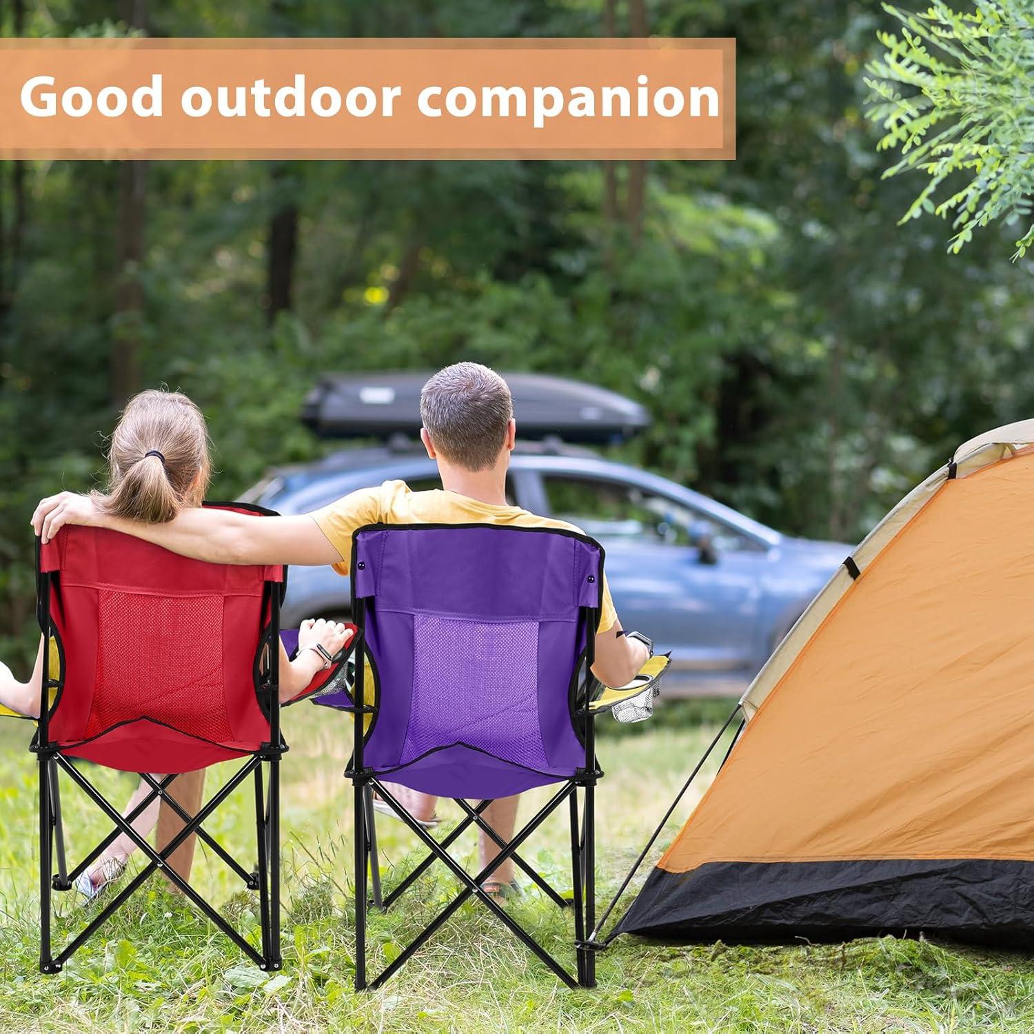 Silla de Camping Plegable Shellwei 4 Pcs Transpirable 120 kg