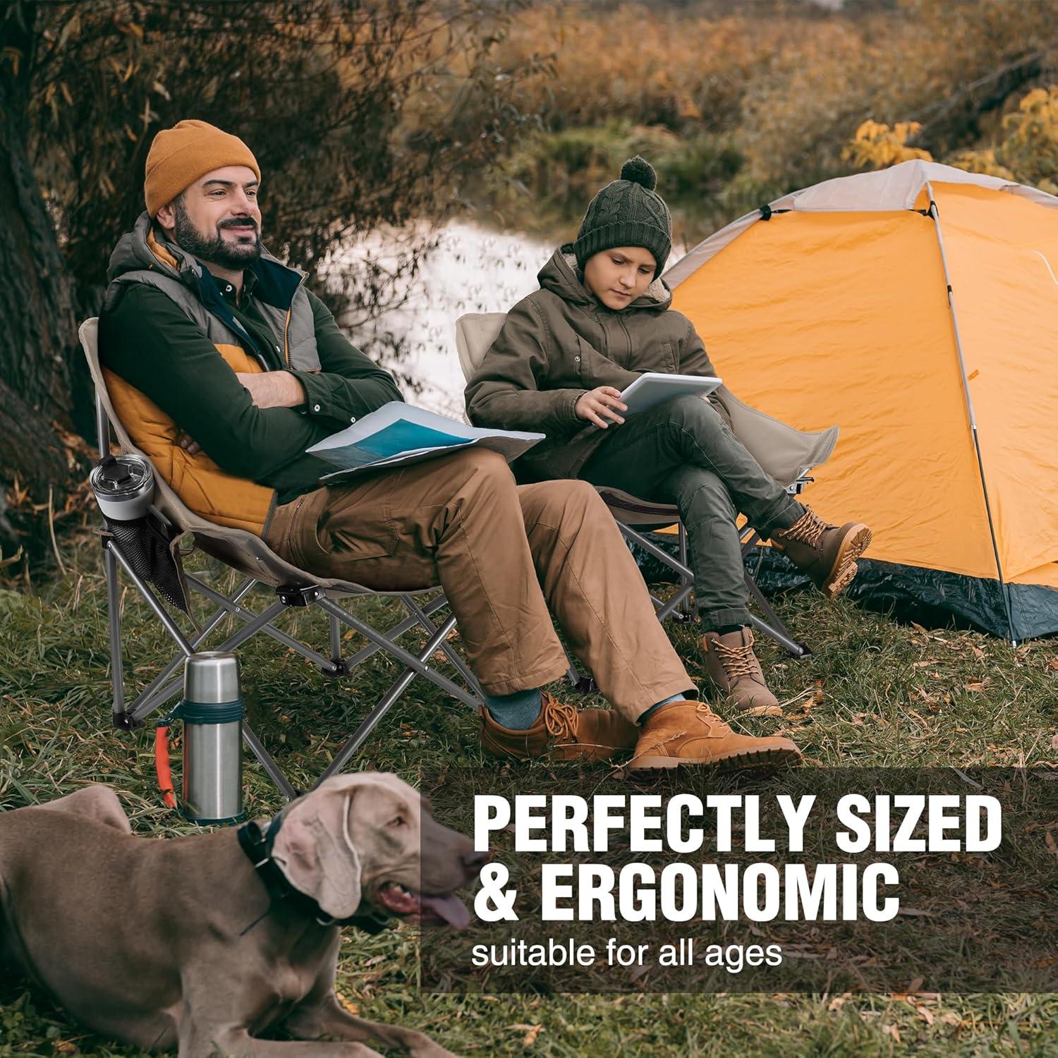 Silla de Camping Plegable VILLEY Beige 3.03 kg para Exterior