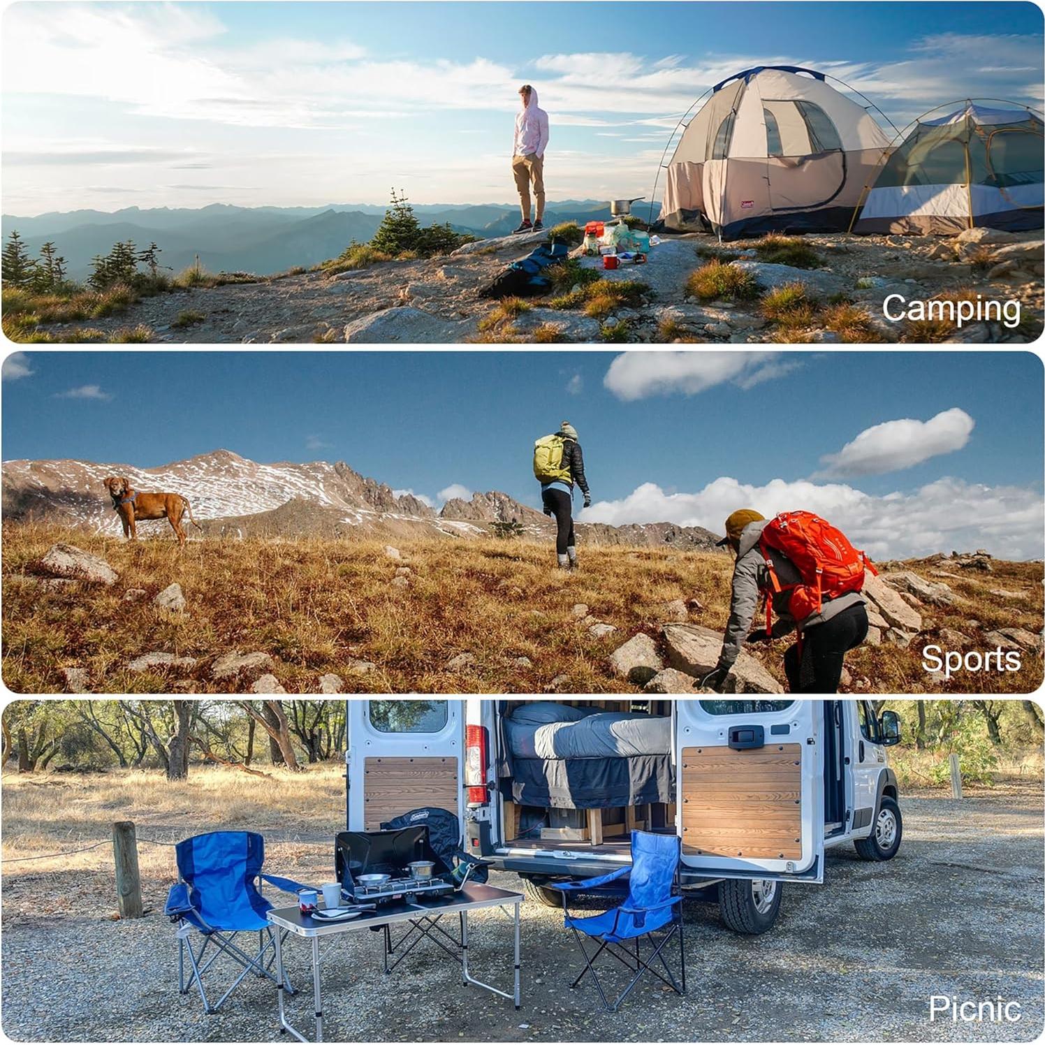 Sillas de Camping Plegables LANMOUNTAIN - 2 Paquete Azul Bruma