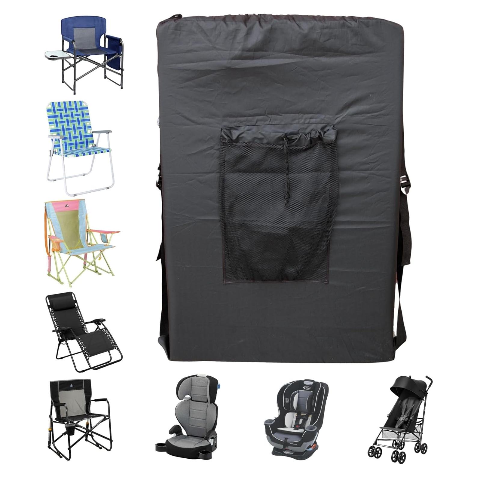 Bolsa de Mochila MYSUPOT Grande Negra para Sillas de Playa
