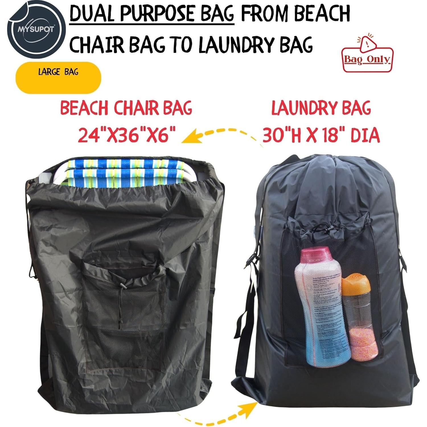 Bolsa de Mochila MYSUPOT Grande Negra para Sillas de Playa