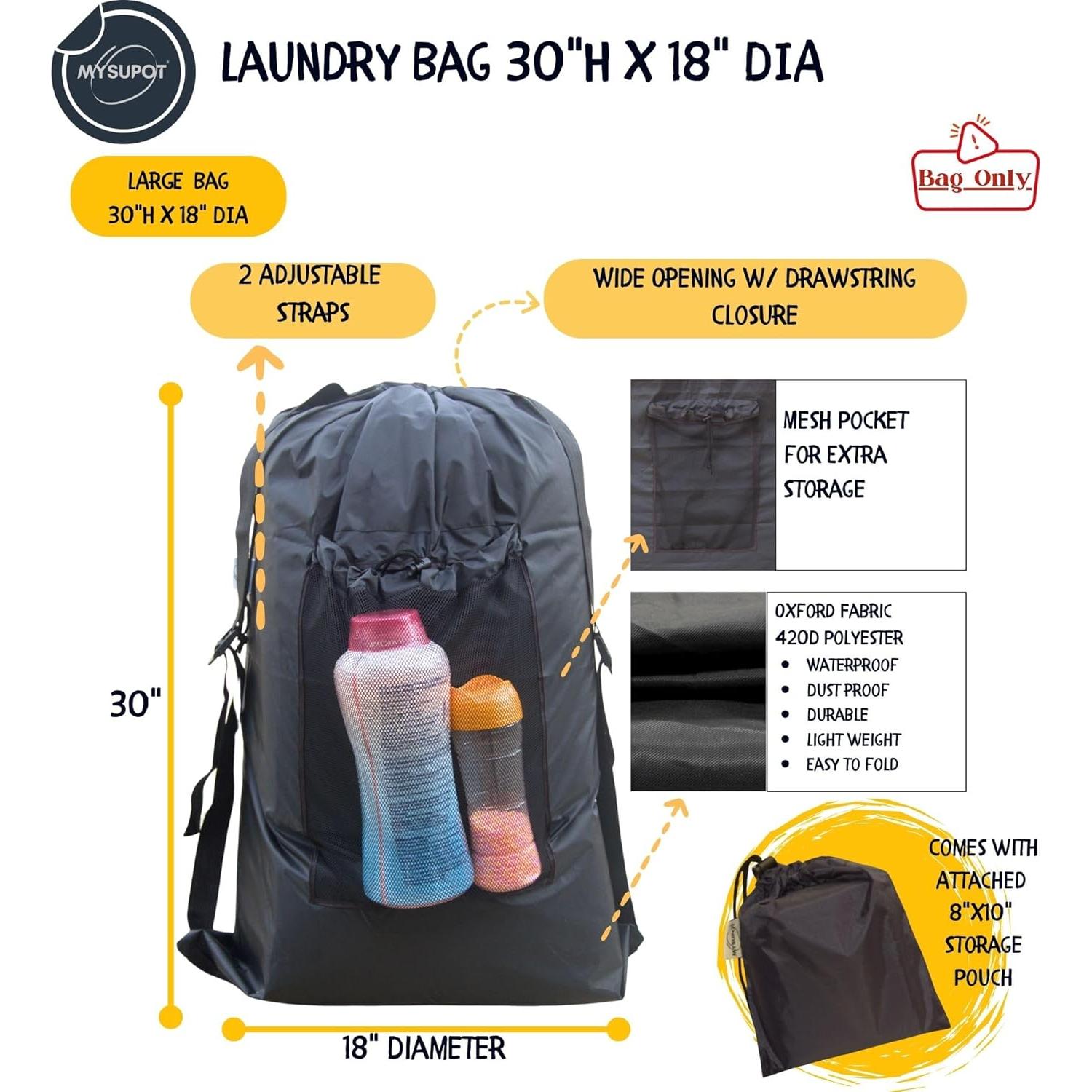 Bolsa de Mochila MYSUPOT Grande Negra para Sillas de Playa