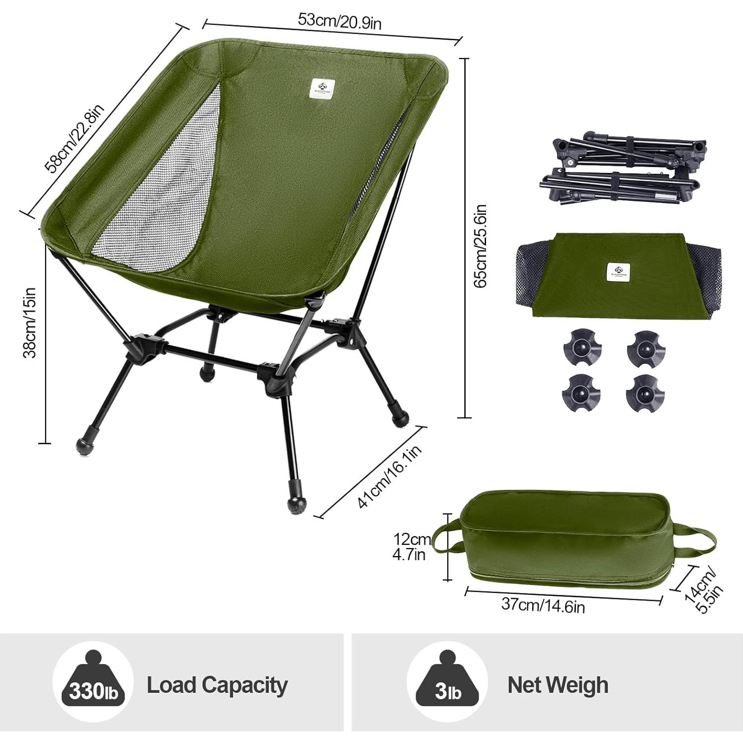 Silla de Camping Plegable Blackpongo BG2411 Verde 150kg