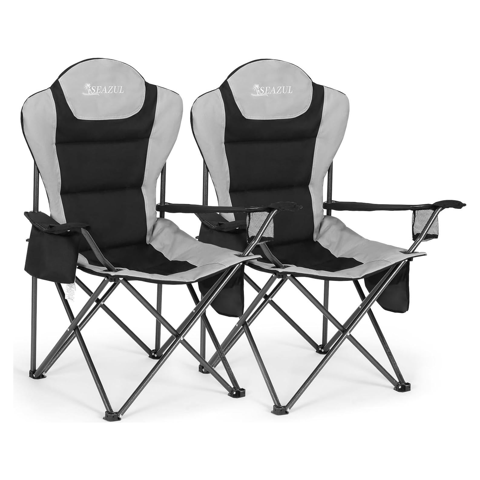 Sillas de Camping Plegables Seazul 2 PCS Soporta 172 KG