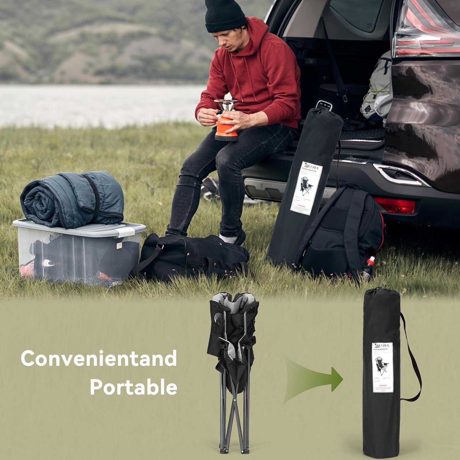 Sillas de Camping Plegables Seazul 2 PCS Soporta 172 KG