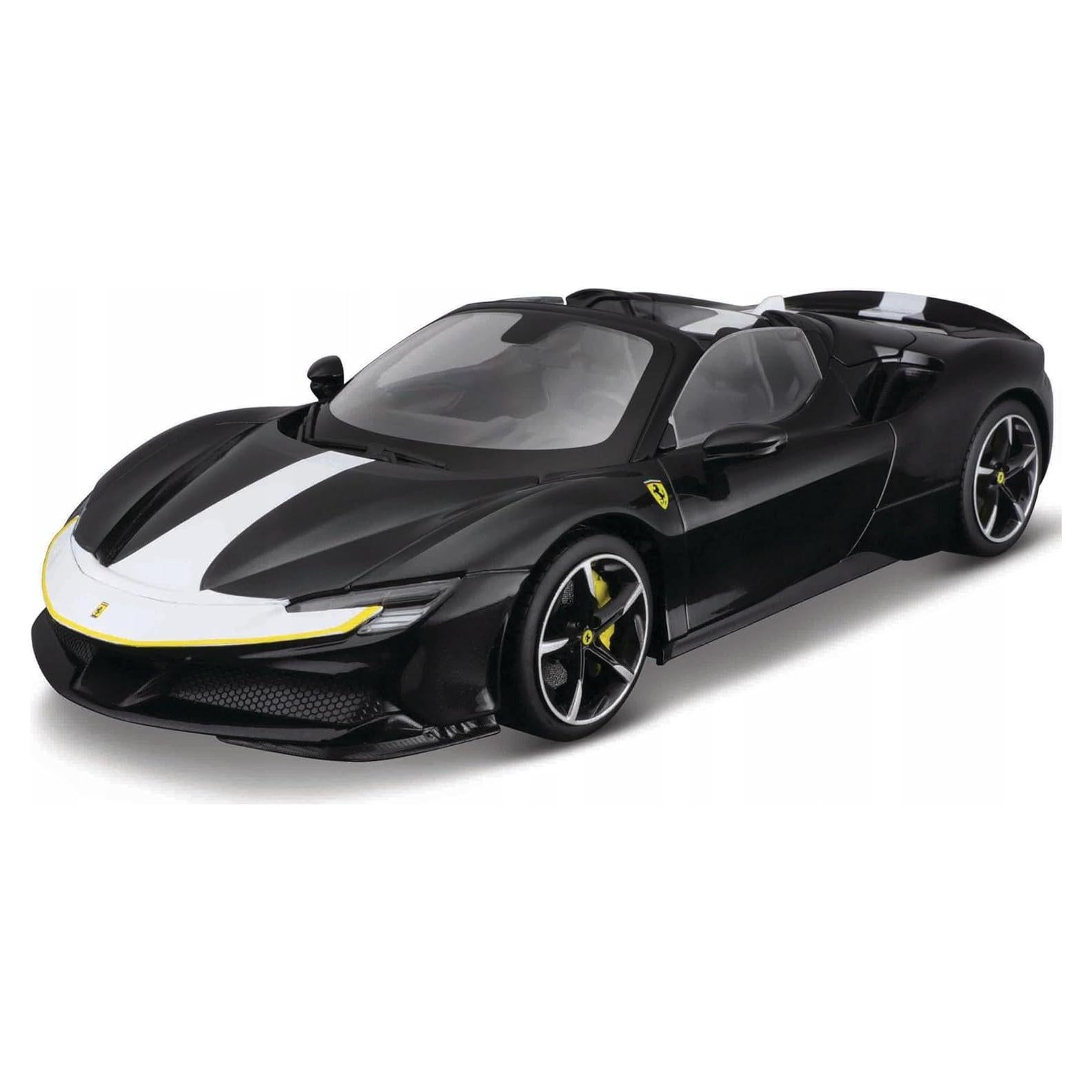 Coche Diecast Bburago SF90 Spider 1/18 Negro con Rayas