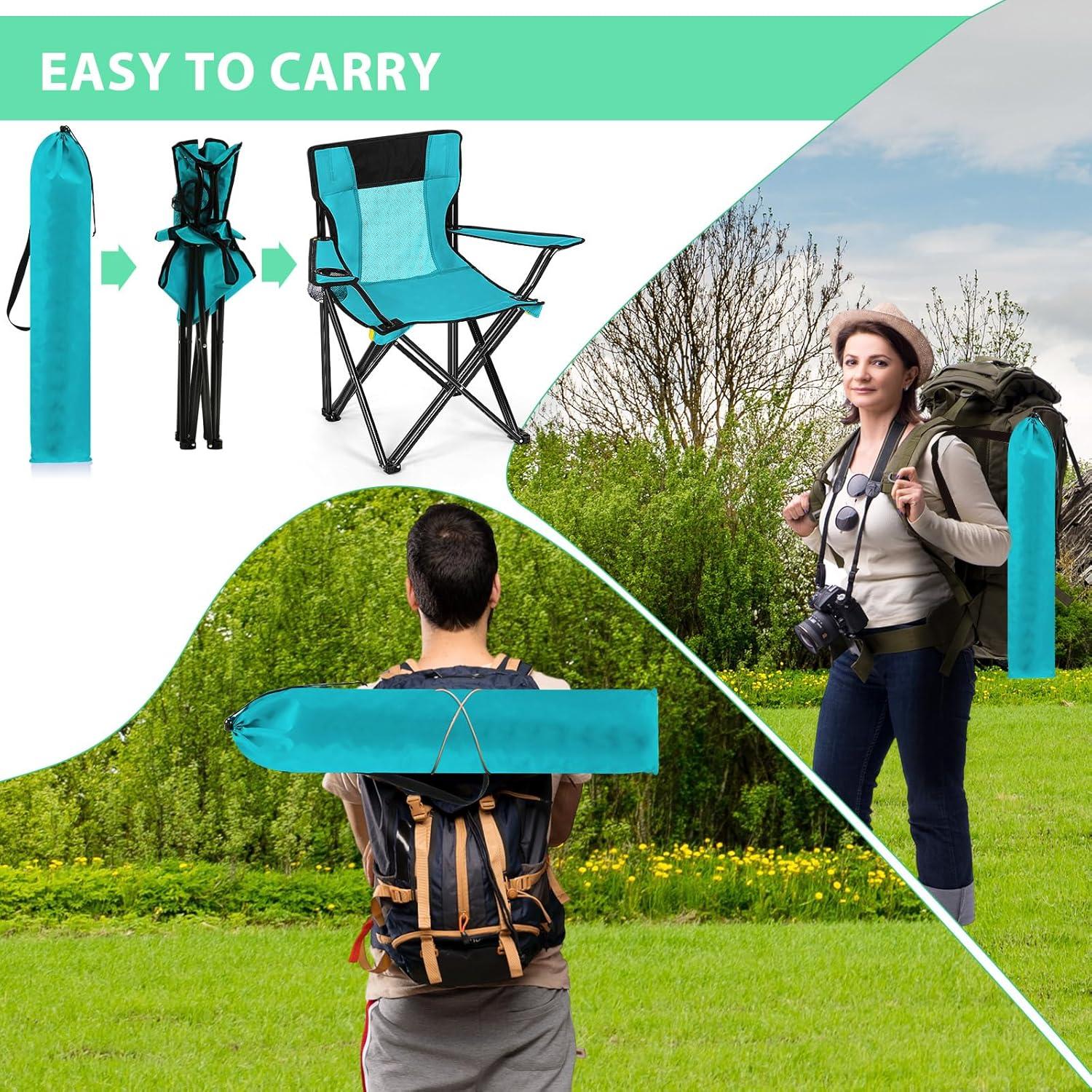 Sillas de Camping Plegables Shellwei 2 PCS Turquesa 120 kg