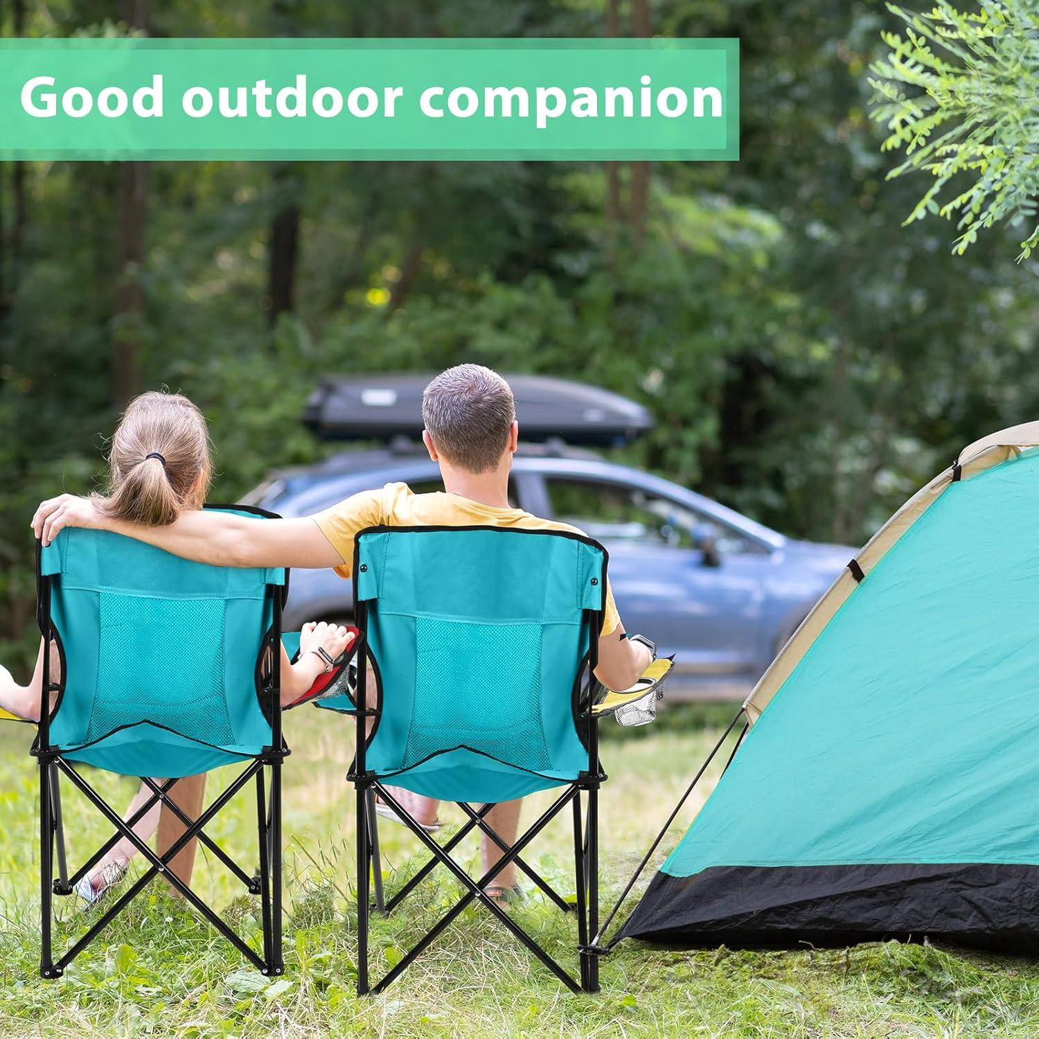 Sillas de Camping Plegables Shellwei 2 PCS Turquesa 120 kg