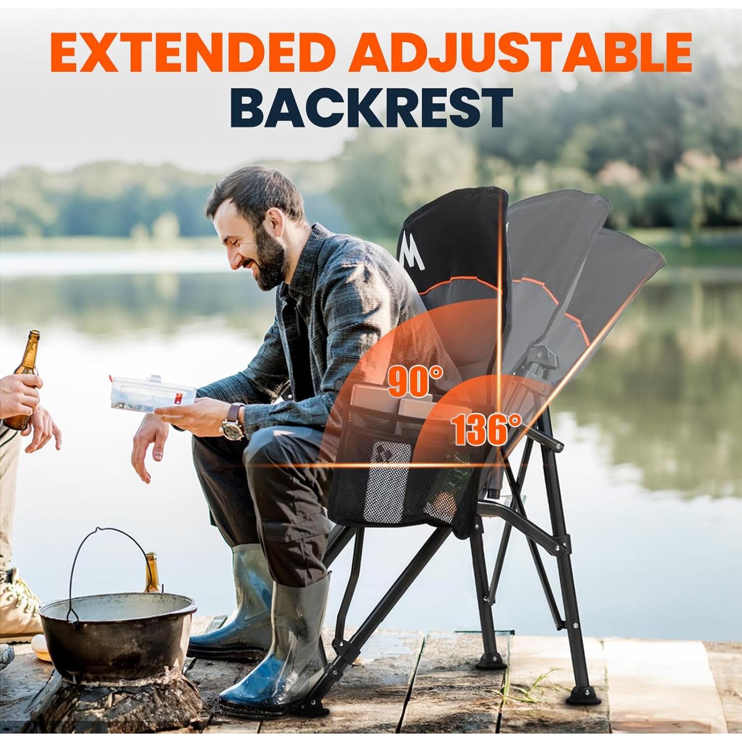 Silla de Camping Plegable Overmont OHS-OM Respaldo Alto 227kg