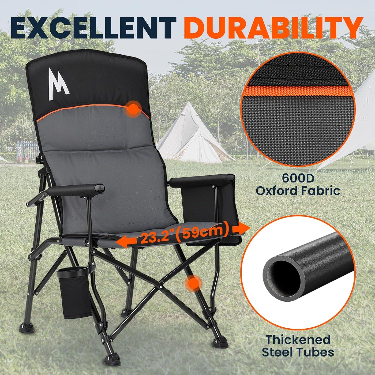 Silla de Camping Plegable Overmont OHS-OM Respaldo Alto 227kg