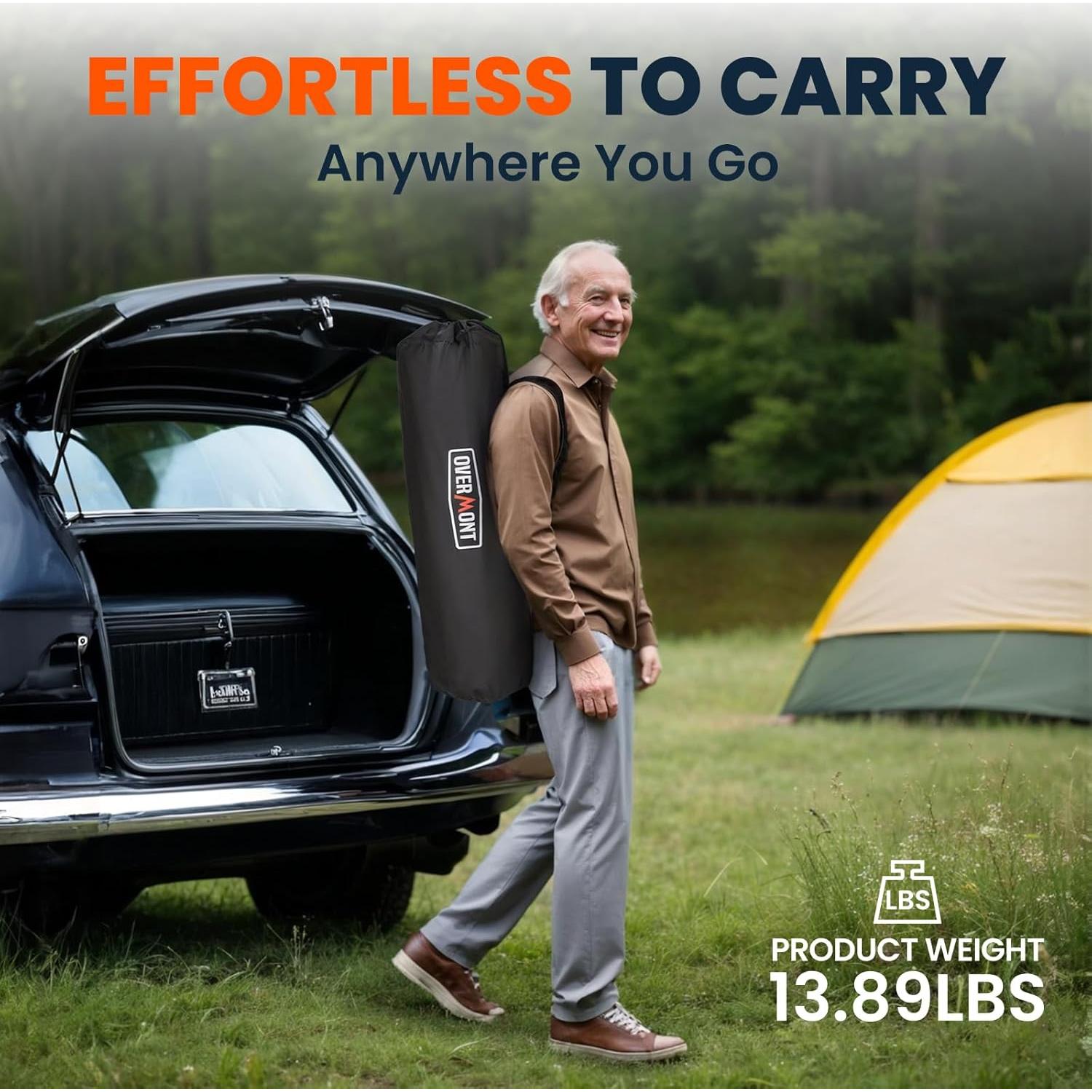 Silla de Camping Plegable Overmont OHS-OM Respaldo Alto 227kg