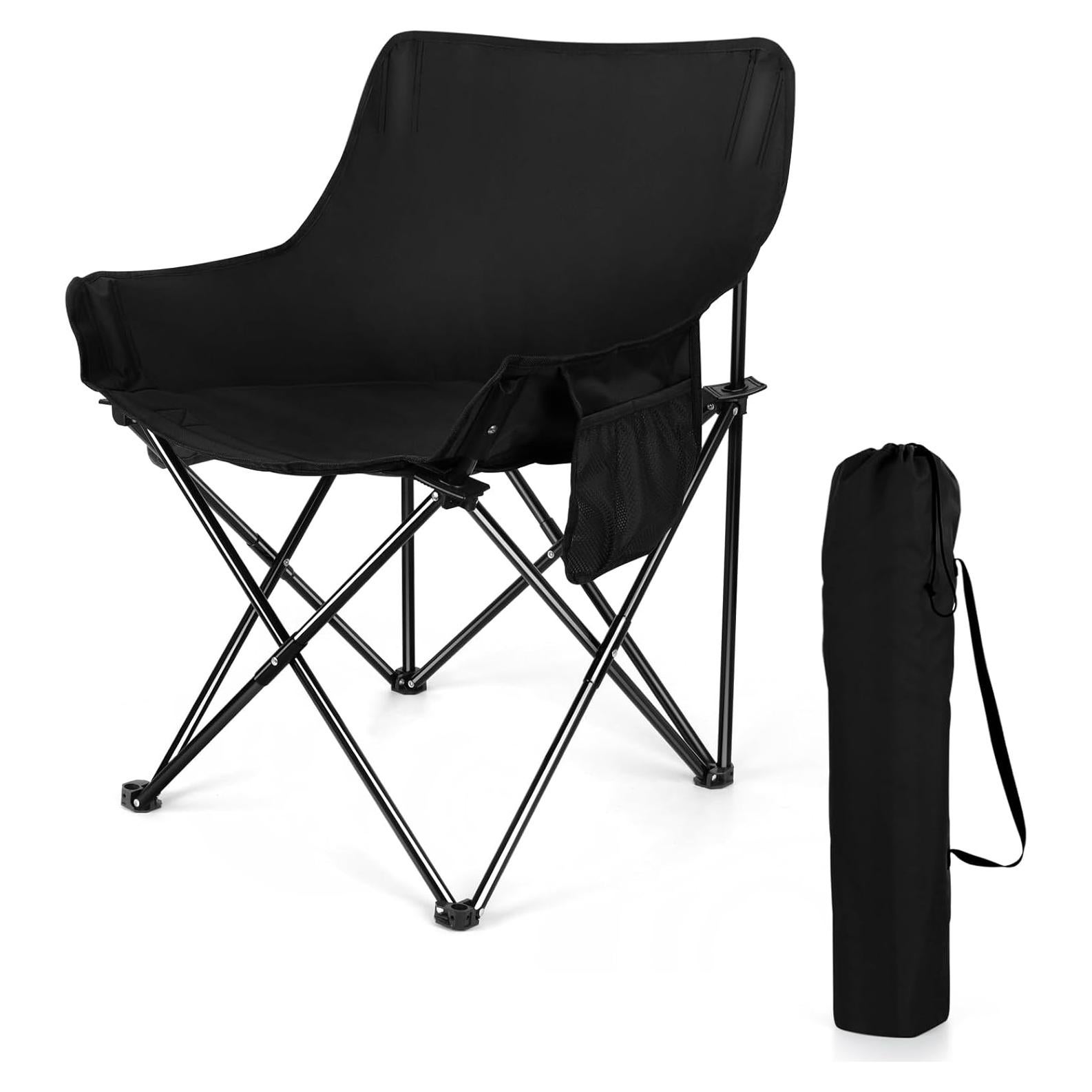 Silla de Camping Plegable Joyfair Negra para Adultos 113KG