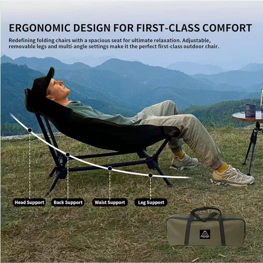 Silla de Camping TENPLAY TS-TPY-2025 Reclining 6-Vías Verde