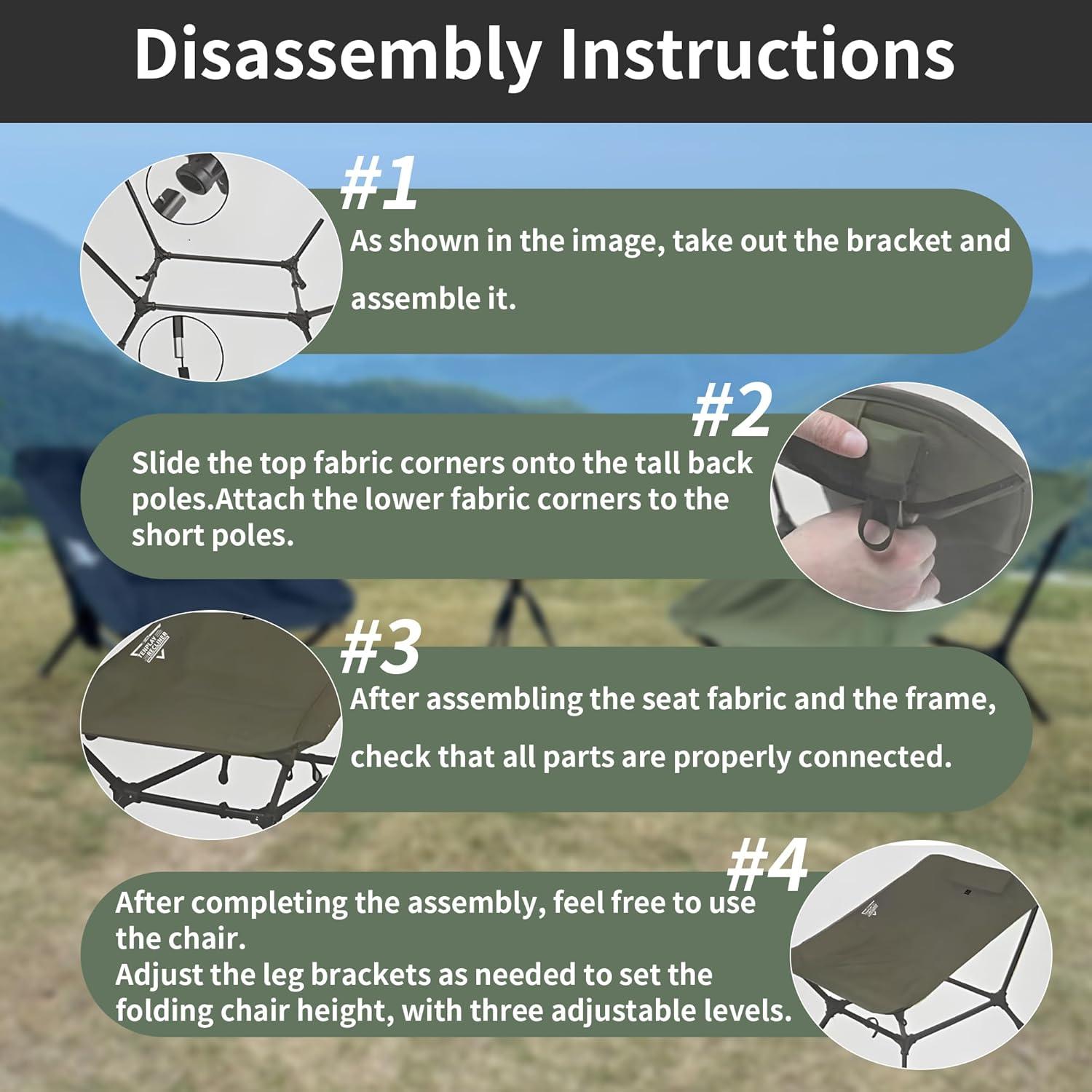 Silla de Camping TENPLAY TS-TPY-2025 Reclining 6-Vías Verde