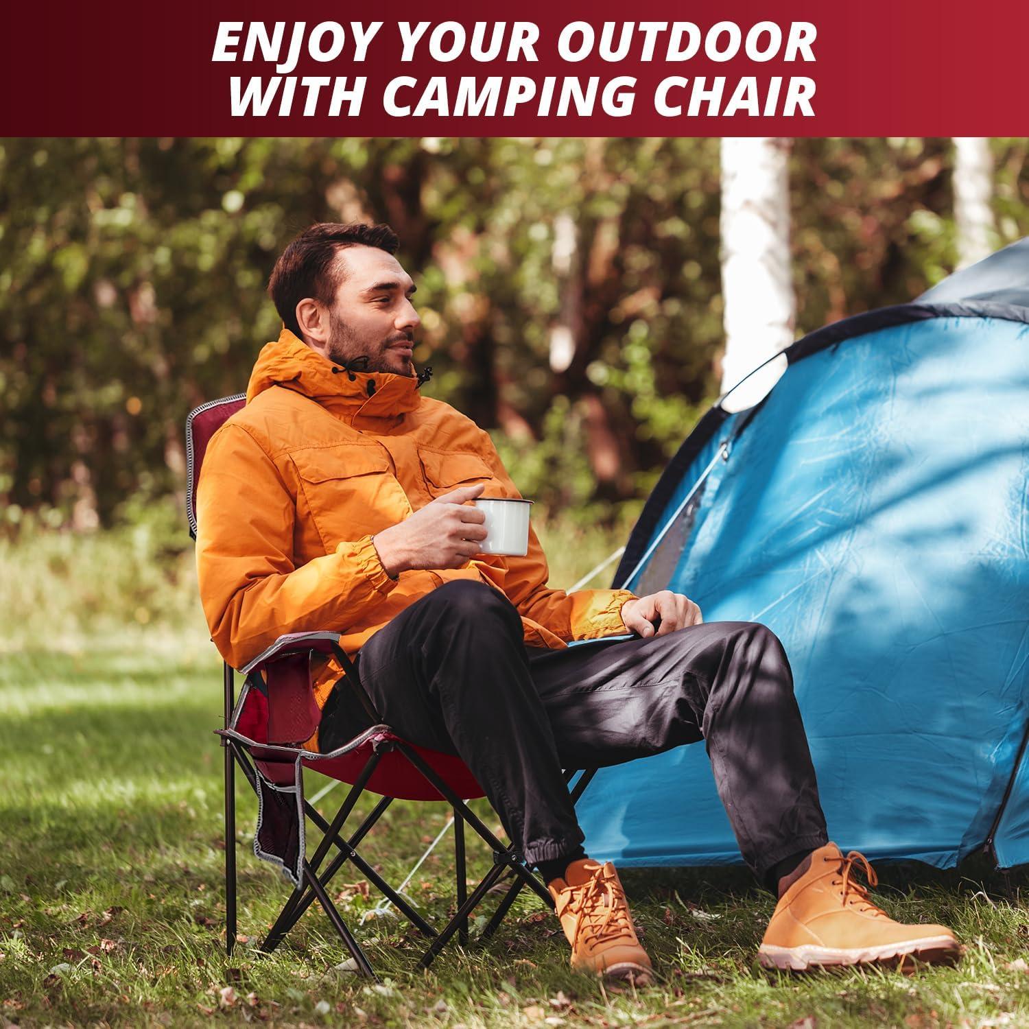 Sillas de Camping Plegables SAILARY 2PCS 147 kg con Portavasos