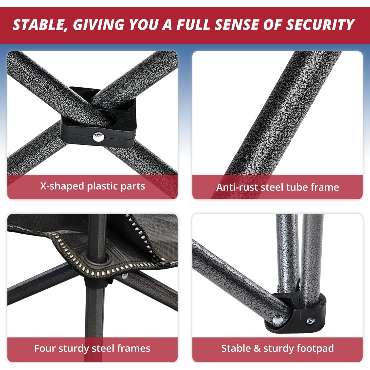 Sillas de Camping Plegables SAILARY 2PCS 147 kg con Portavasos