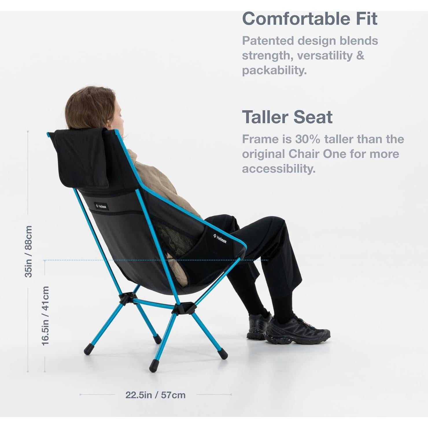 Chair One Highback (re) High-Performance Camping Chair,2.6lbs, Camping Chairs High Back, Packable, Portable Chair for Backpacking, Camping, Hiking, Travel, Black