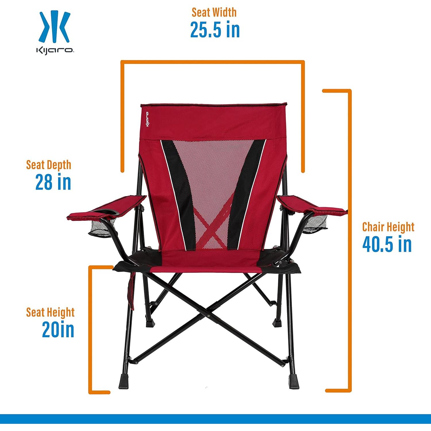 Silla de Camping Kijaro XXL Doble Bloqueo - Soporta 181kg