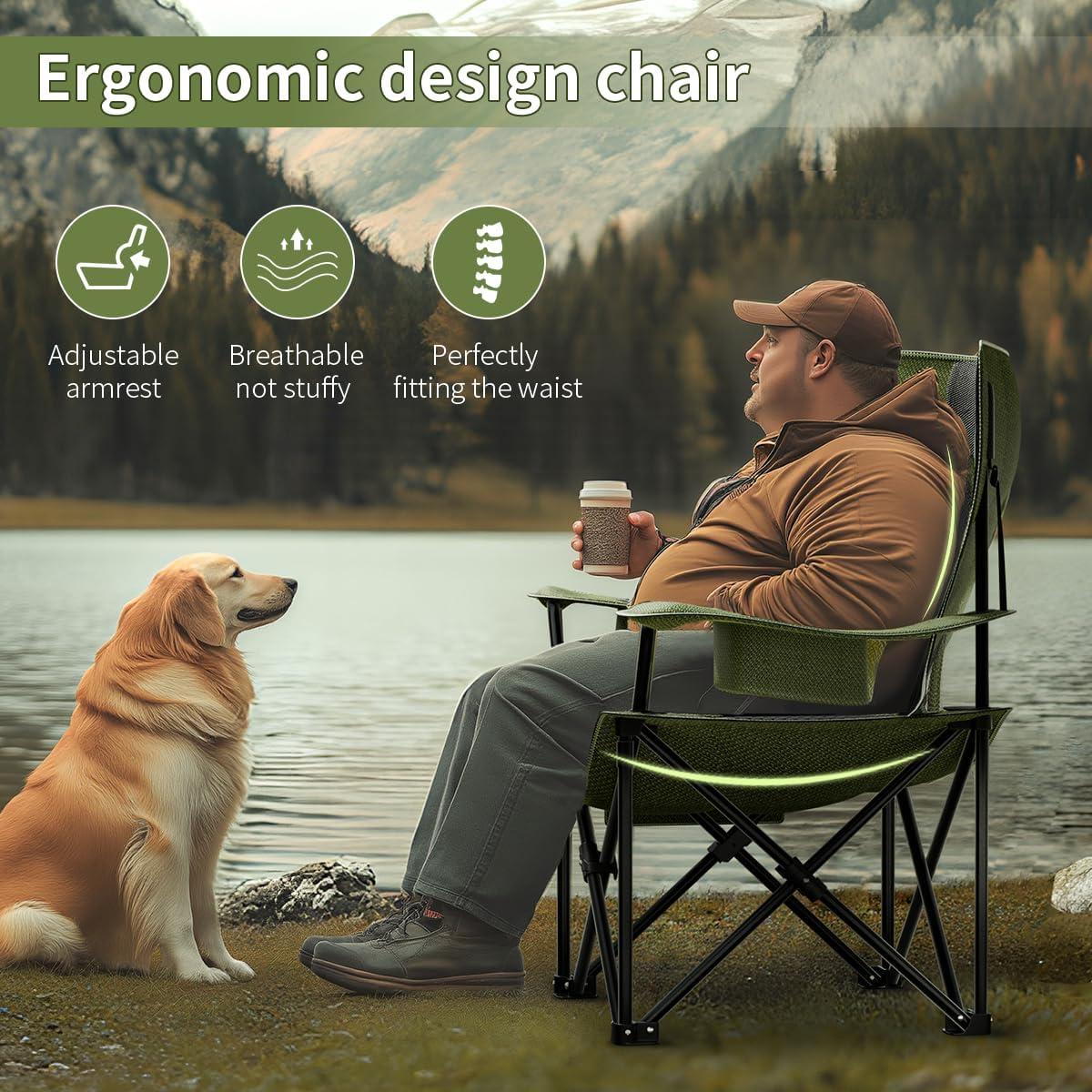 Silla Plegable Extra Grande CJdropshipping 500LB Resistente