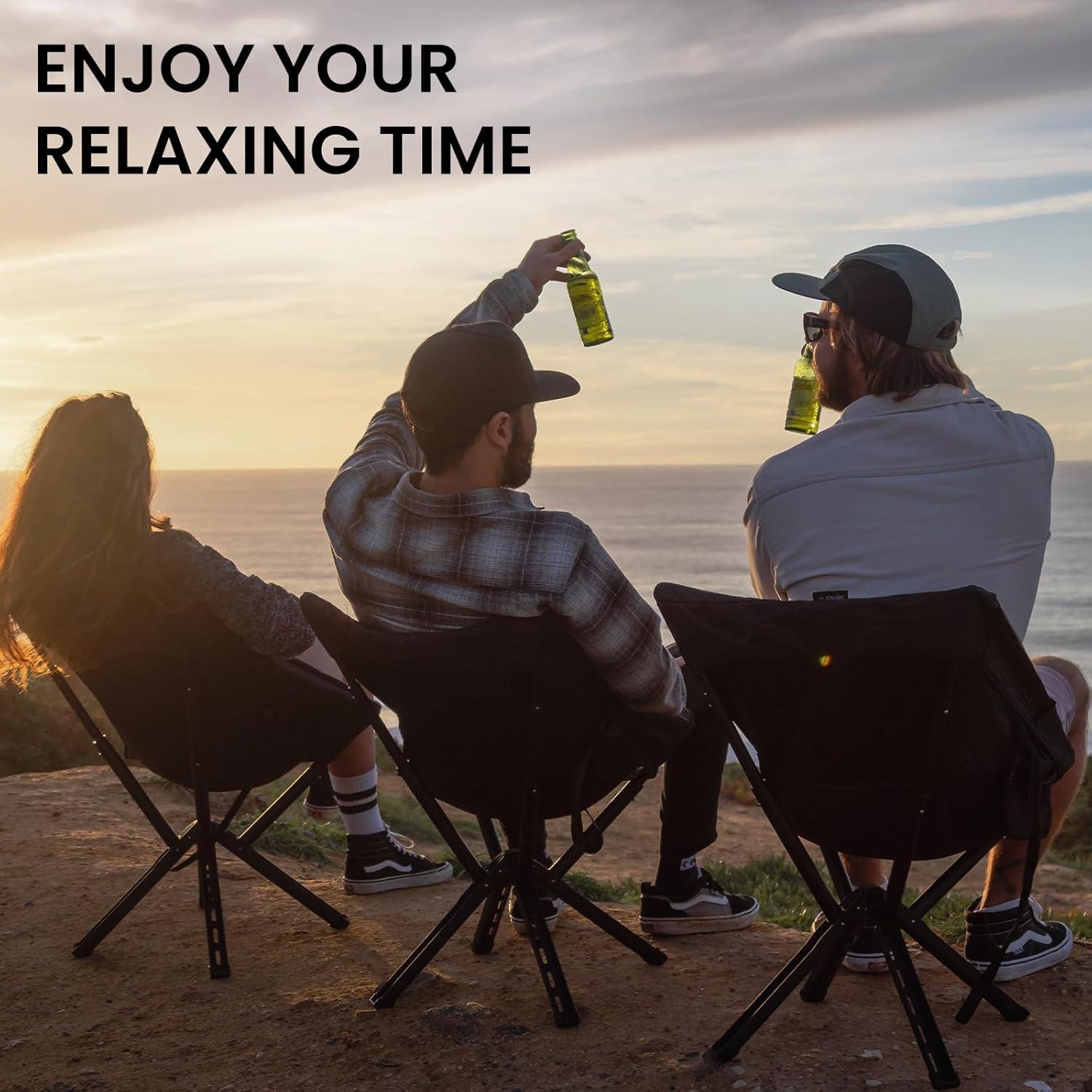 Silla de Camping Sitpack SK_CS2501 Negra, Plegable y Ligera