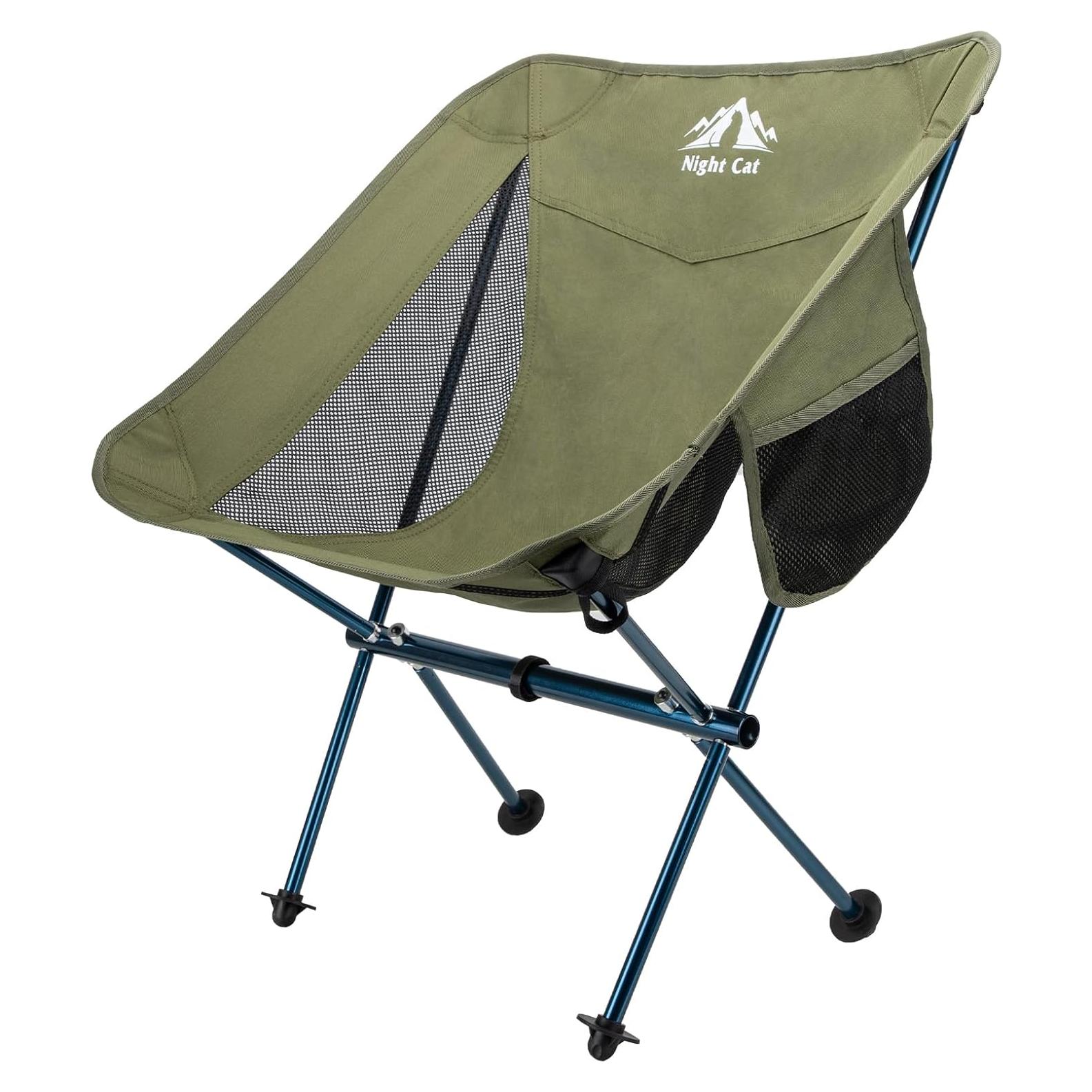 Silla de Camping Plegable Night Cat Verde Militar 150 KG