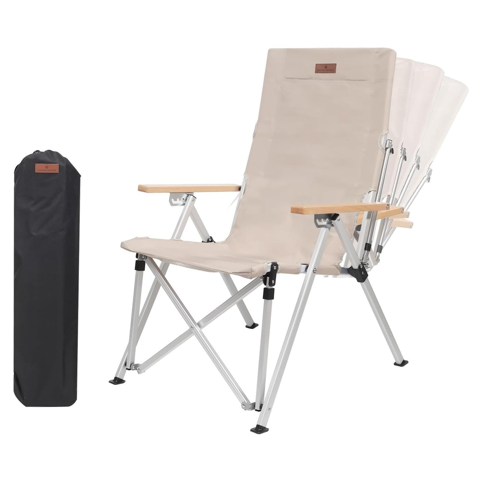 Silla de Camping Plegable OLDVIND con Reposabrazos y Bolsa