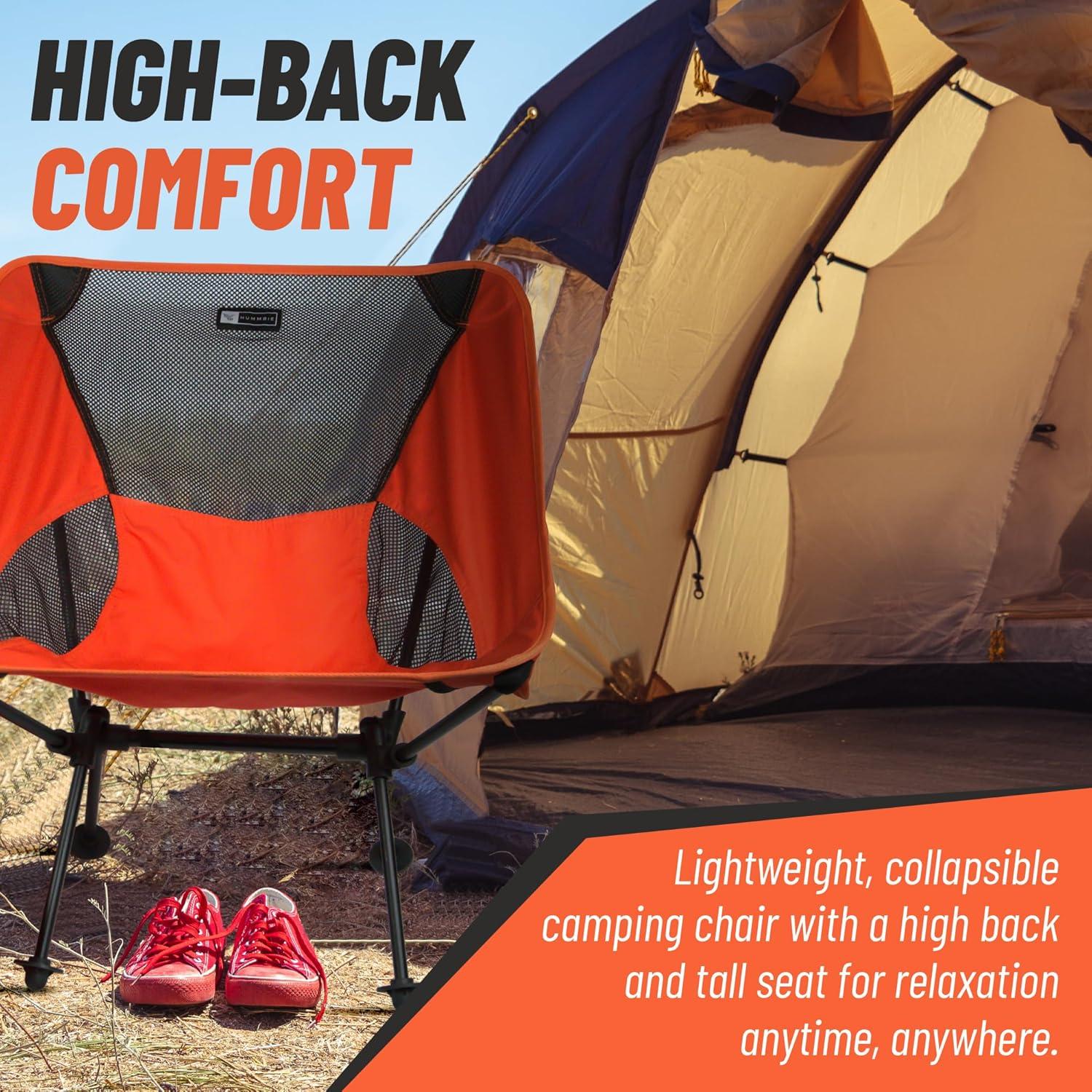 Silla de Camping Plegable Hummbie Naranja 150 kg Ligera