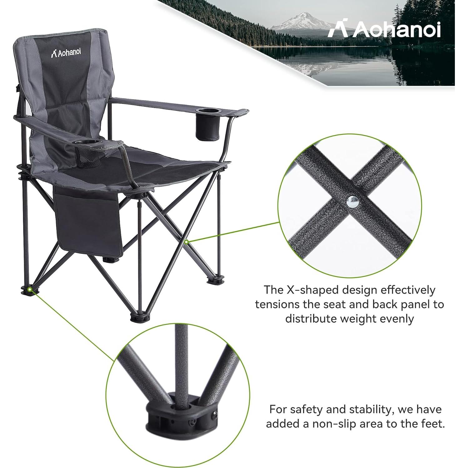 Silla de Camping Plegable Aohanoi Acolchada Extra Ancha