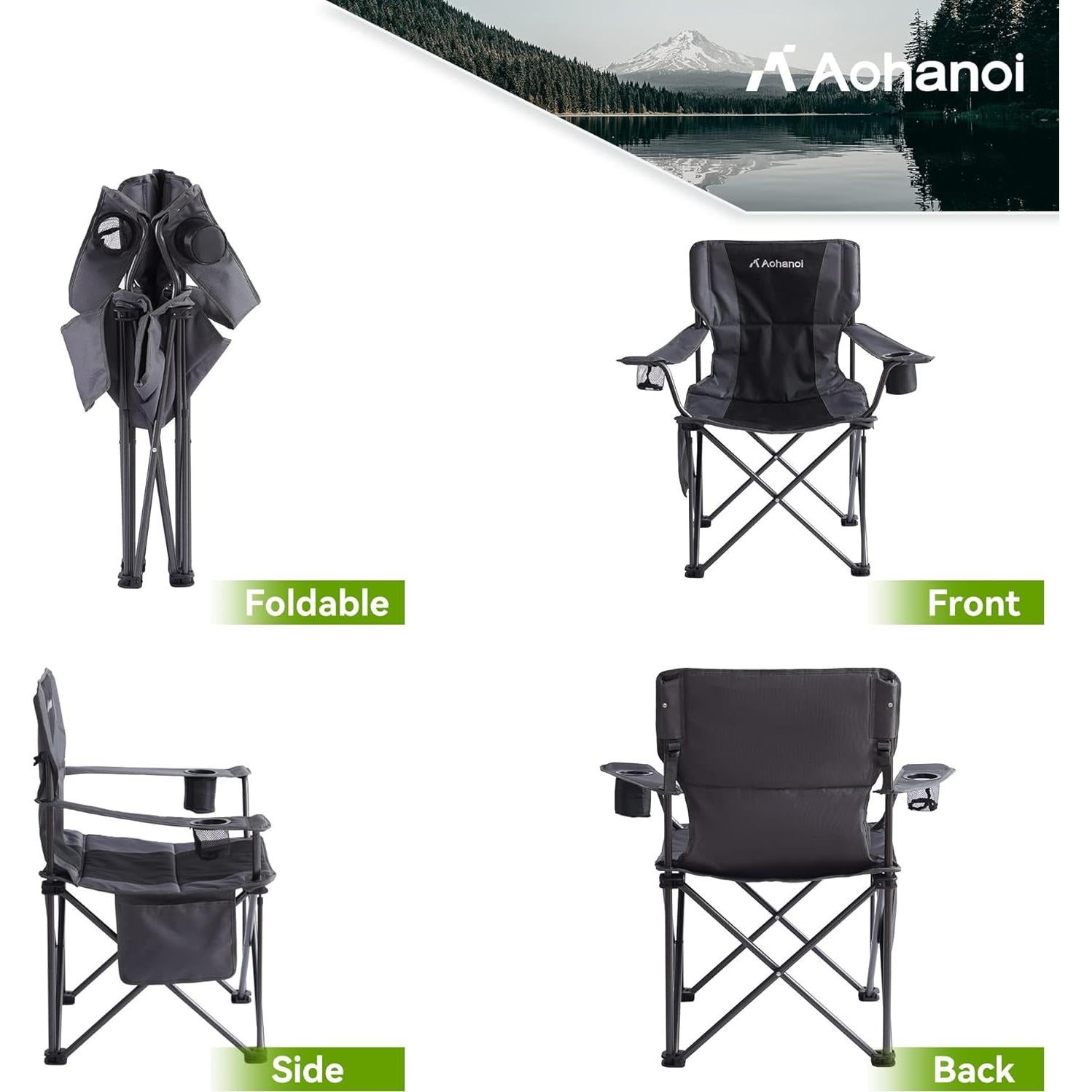 Silla de Camping Plegable Aohanoi Acolchada Extra Ancha