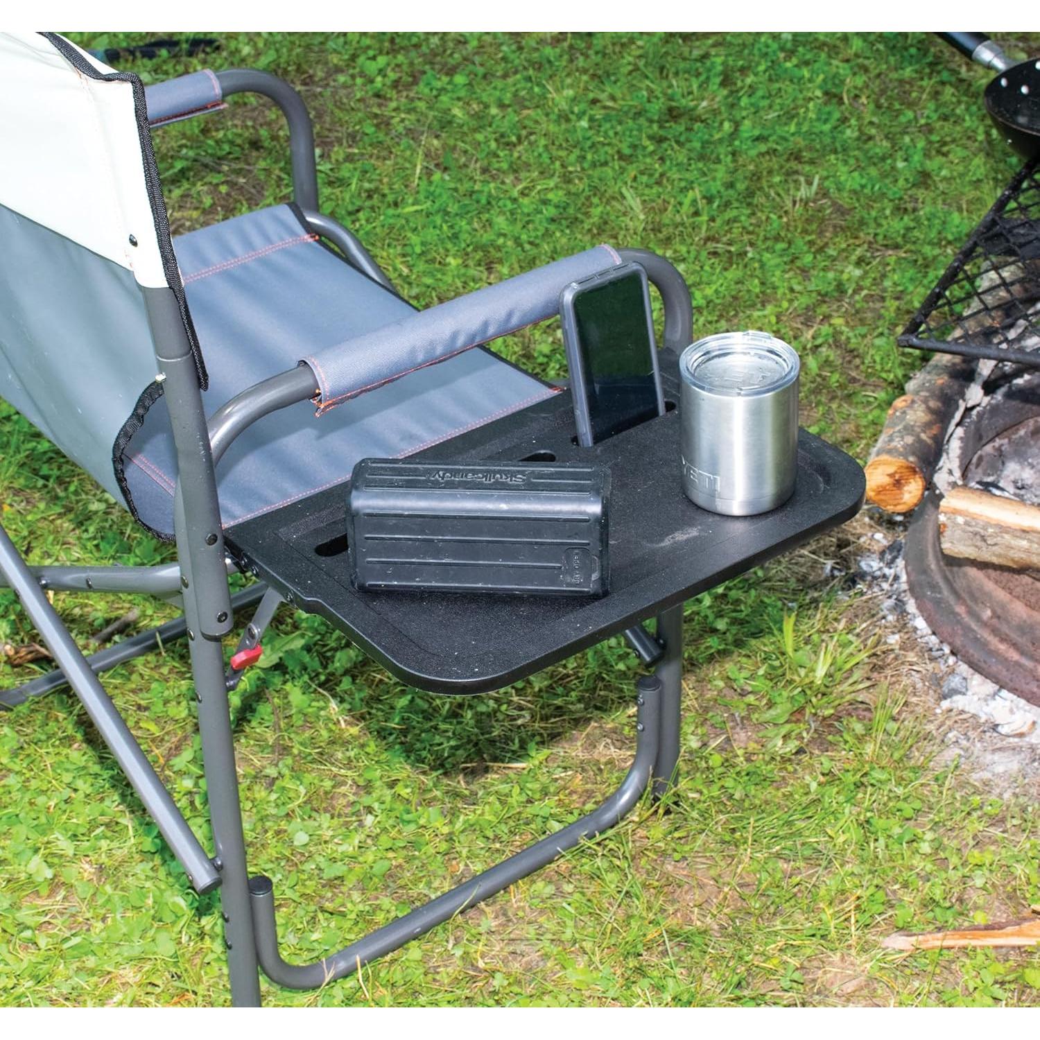 Rio Brands Set of 2 Broadback Compact Design Directors Outdoor Folding Camping Chair, Slate/Putty