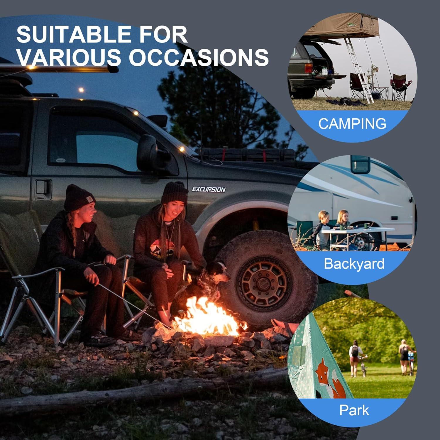 Silla de Camping Plegable LANMOUNTAIN con Brazos Duros y Portavasos