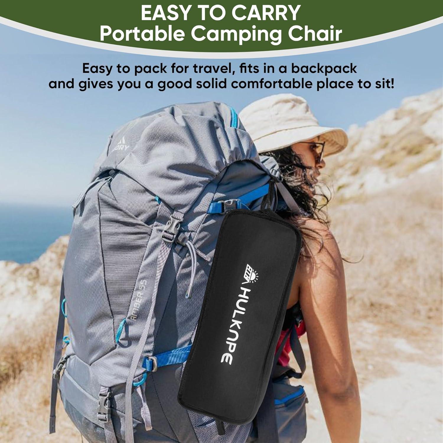 Camping Chairs,Portable Camping Chair for Adults with Headrest,Lawn Chairs Beach Chair with Anti-Sinking Feet Folding Backpacking Chair,Compact Foldable Travel Chair for Camp Backpack (High Back)