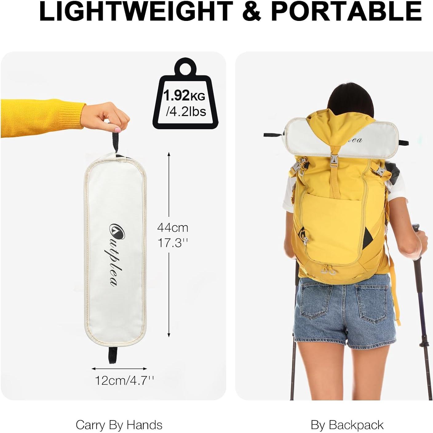 Folding Camping Chairs Men Women, High Back Beach Camping Chairs for Adults, Lightweight Backpacking Travel Chair for Hiking Outside Picnic, White