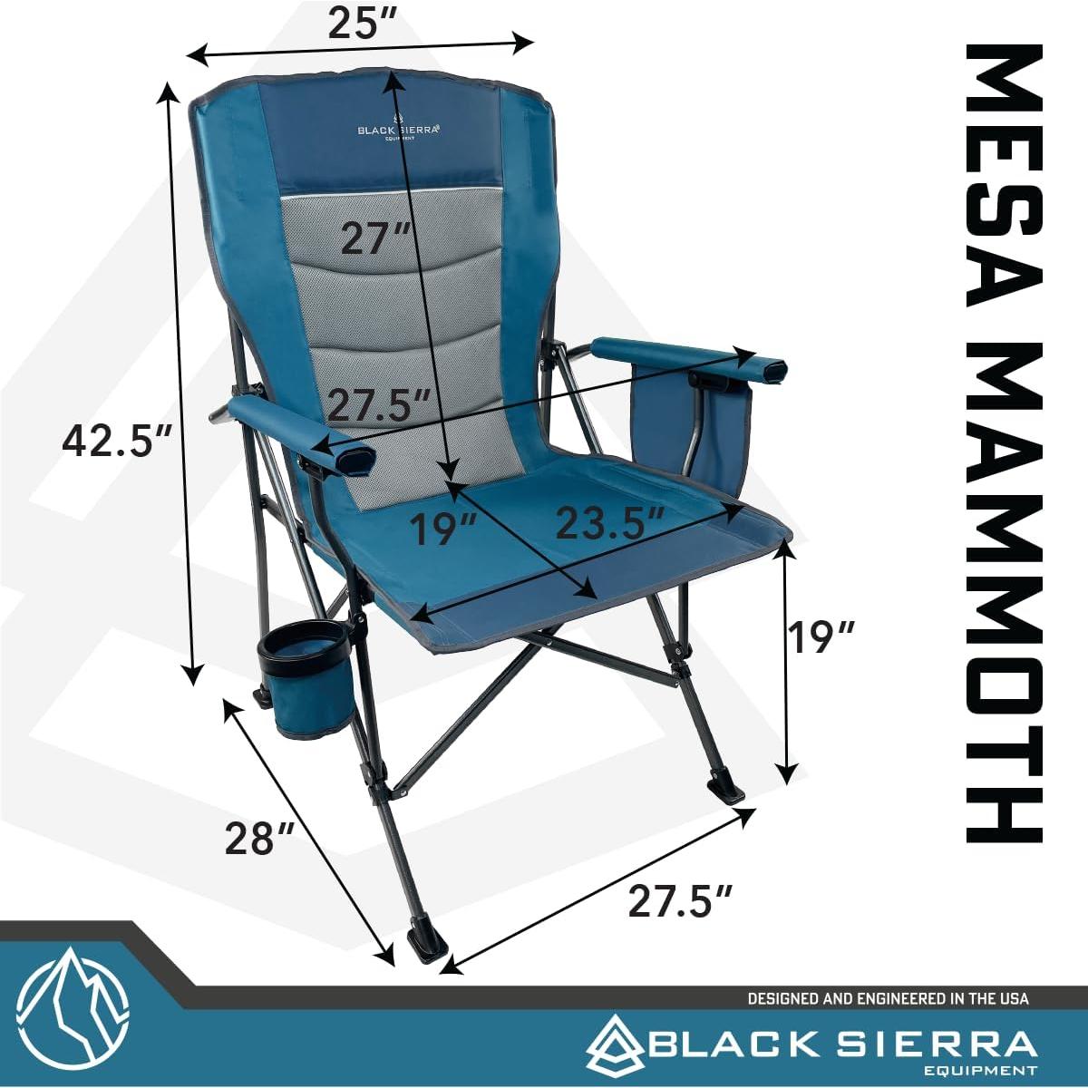 Silla de Camping Plegable Black Sierra Oversize Azul 500 lbs