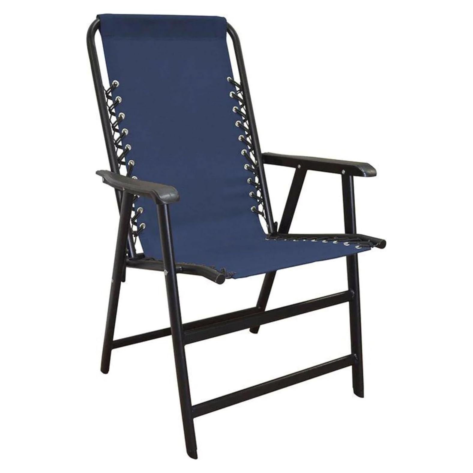 Silla Plegable Deportiva Caravan Azul con Suspensión Doble Bungee