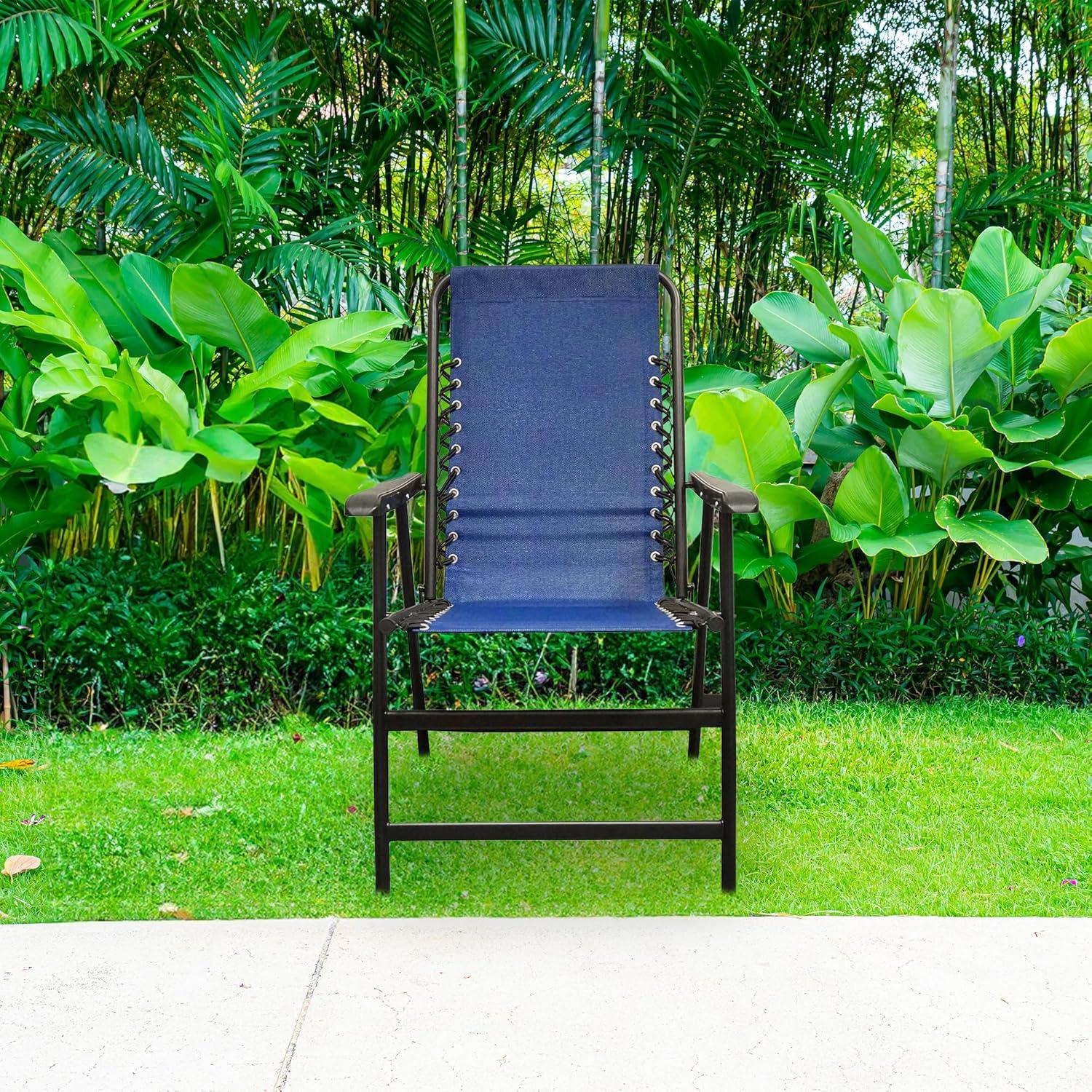 Silla Plegable Deportiva Caravan Azul con Suspensión Doble Bungee