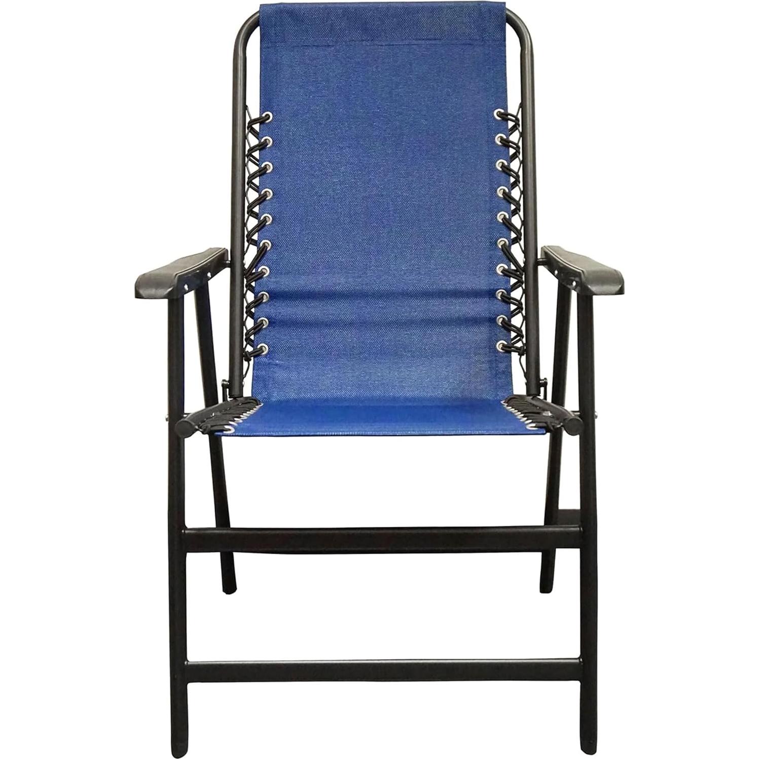 Silla Plegable Deportiva Caravan Azul con Suspensión Doble Bungee