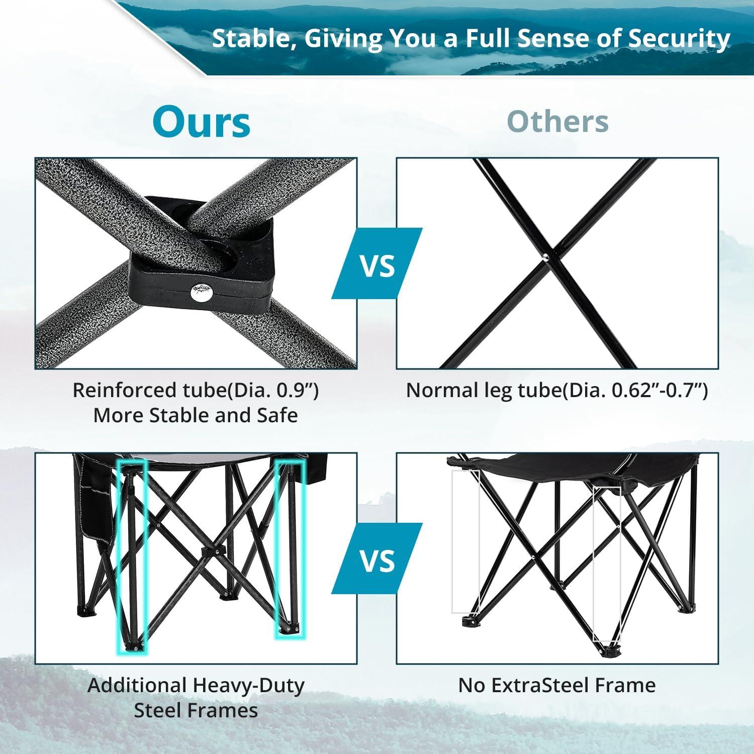 Silla de Camping Plegable SAILARY con Bolsa Enfriadora 204kg