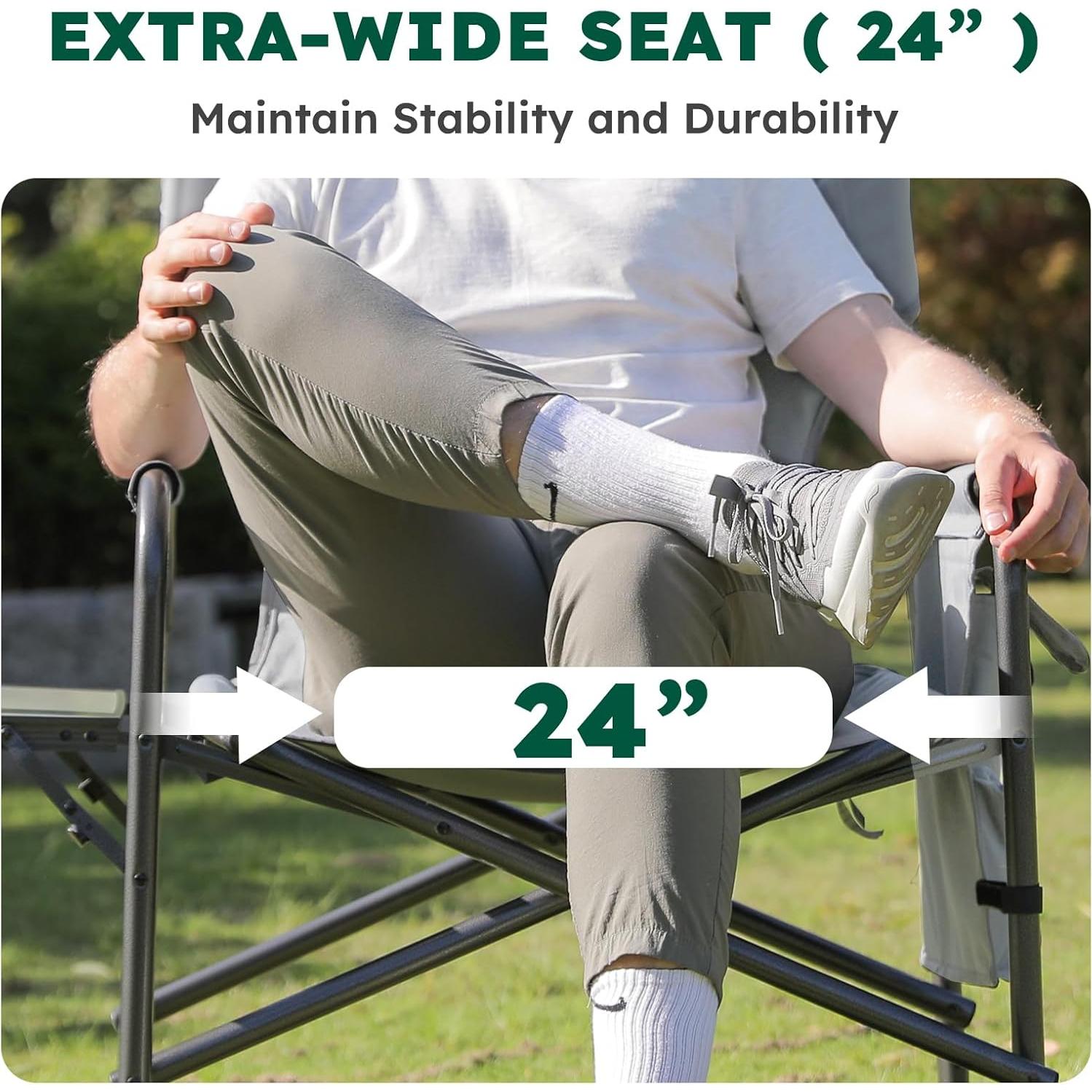 Juego de 2 Sillas de Camping Colegence Plegables 600 LBS Negro