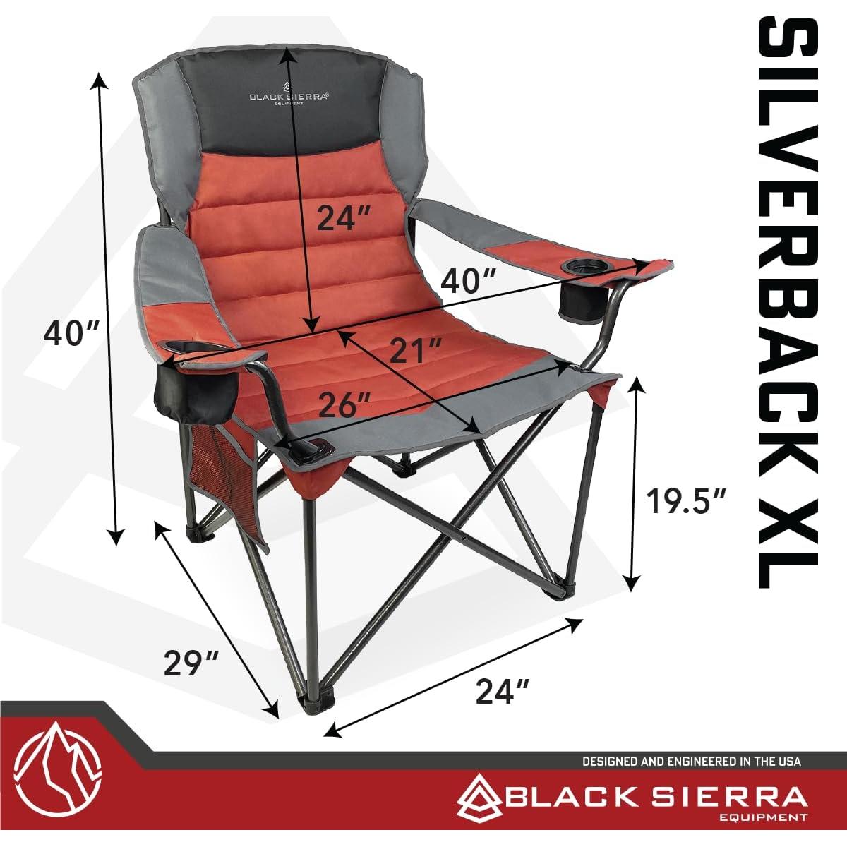 Silla de Camping Plegable Black Sierra Oversize 500 lbs