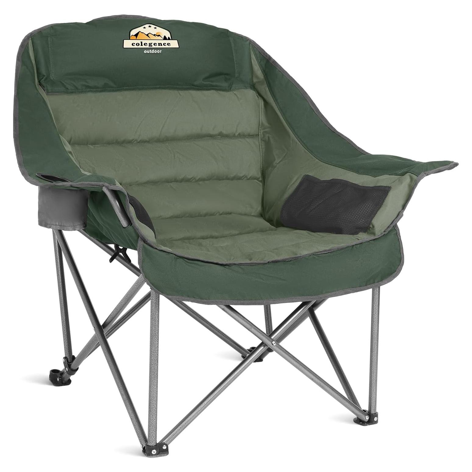 Silla de Camping Padded Colegence XL Verde Plegable 450 lbs