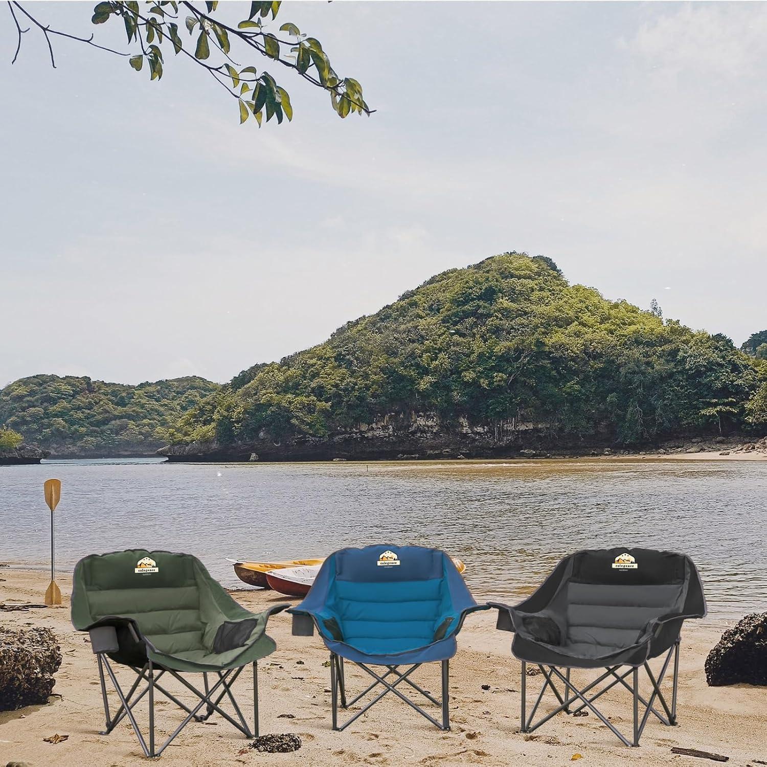 Silla de Camping Padded Colegence XL Verde Plegable 450 lbs