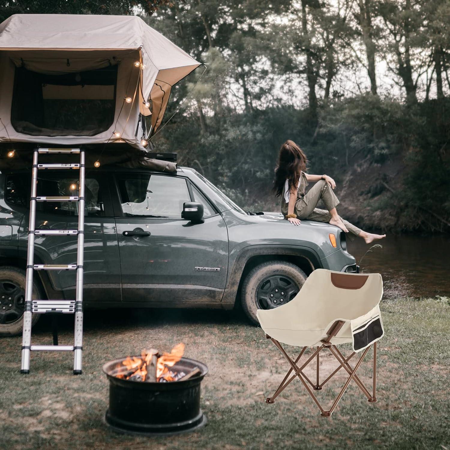 Silla de Camping Plegable TOSAMC 2.49 kg Caqui con Bolsa