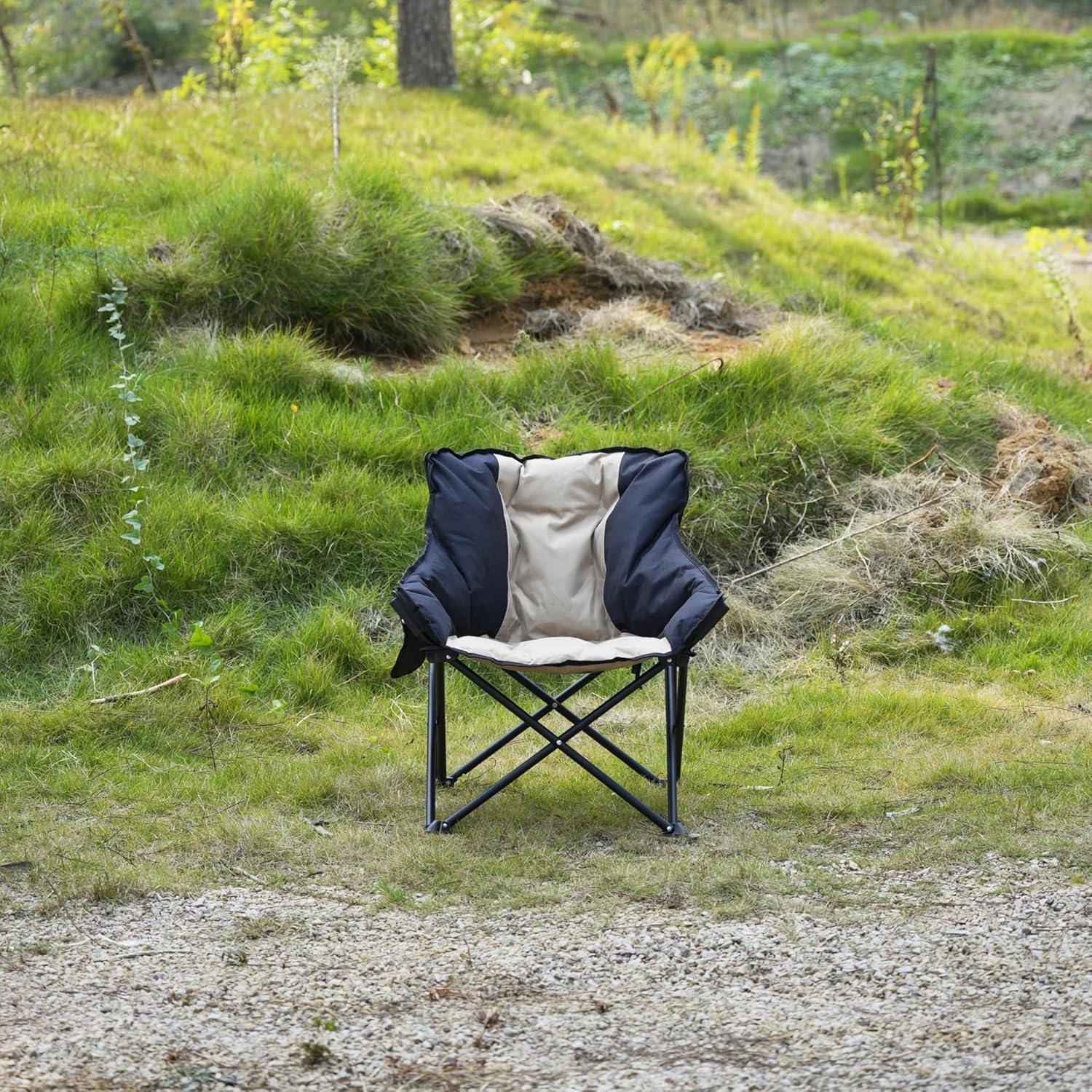 Small Folding Chairs for Outside Padded Outdoor Folding Chairs KontMan Portable Padded Camping Chair Heavy Duty 265 lbs for Camping