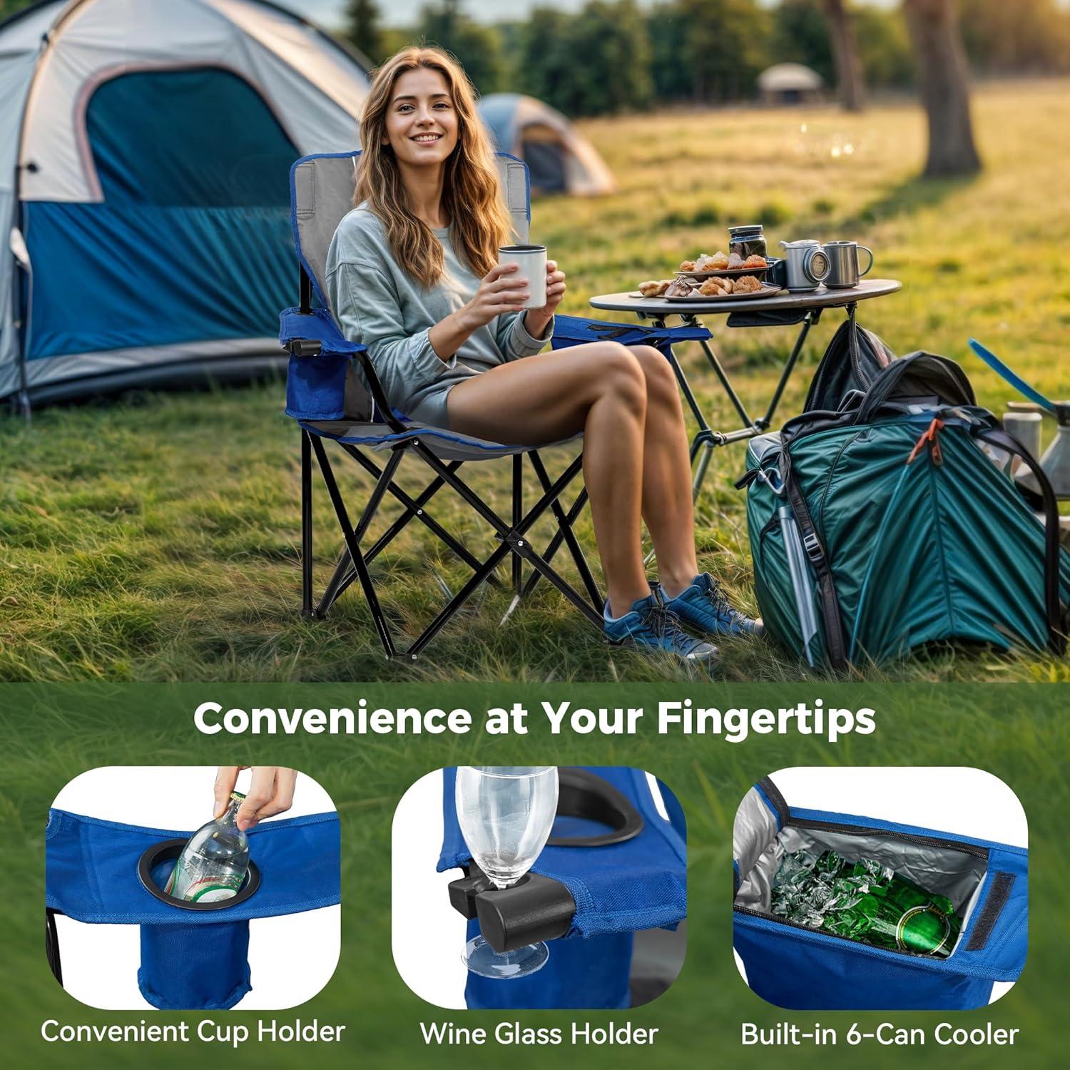 Silla de Camping Matrasco Sobredimensionada 204 kg Acolchada