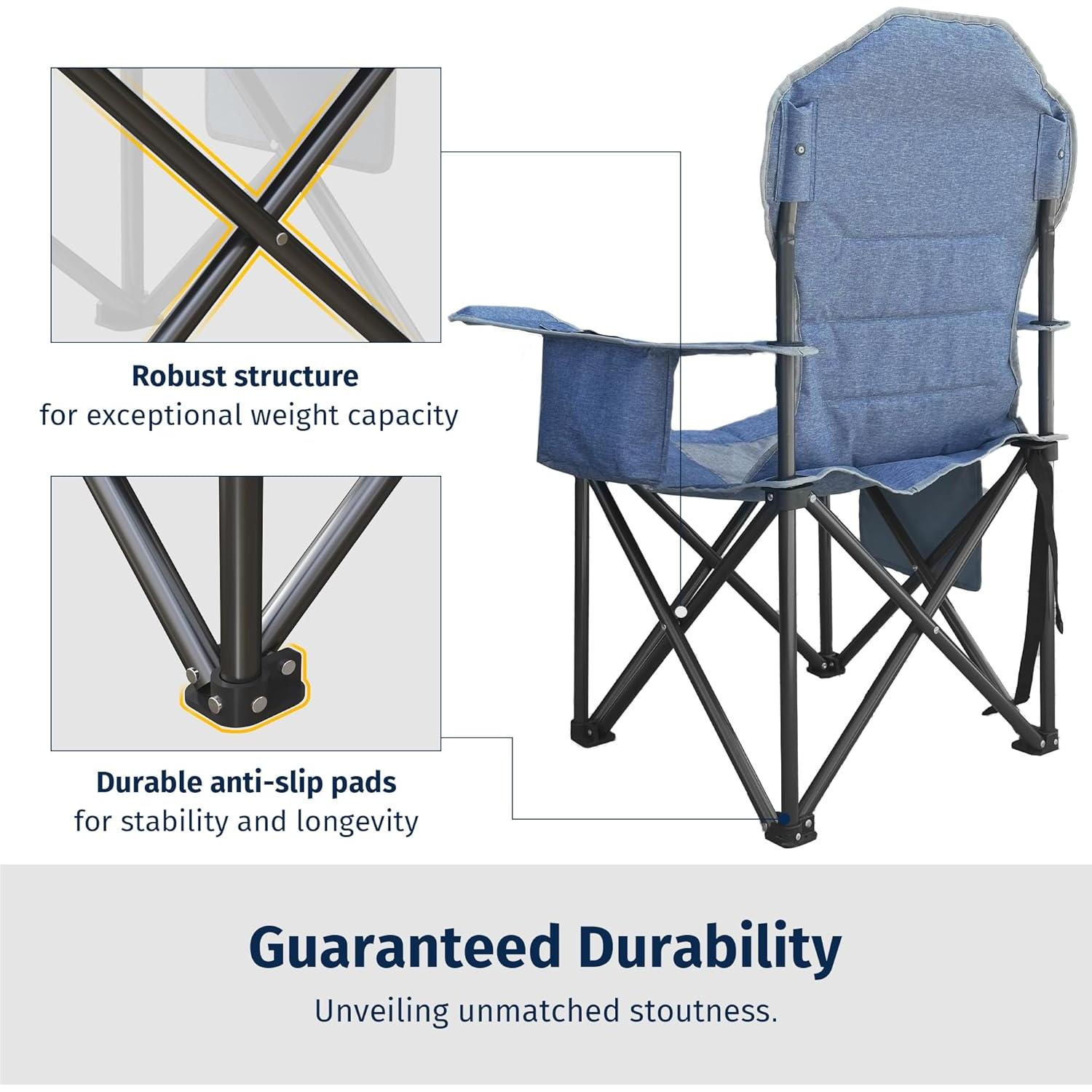 Silla Plegable Camping EAST OAK 500 Lbs Azul 600D Oxford
