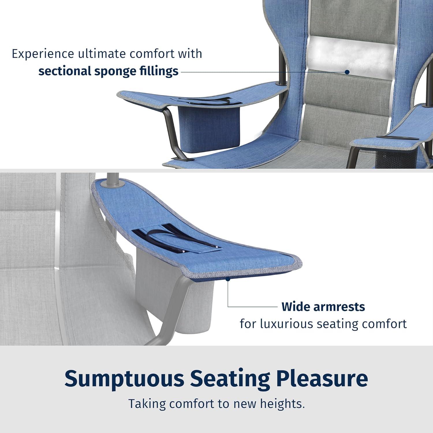 Silla Plegable Camping EAST OAK 500 Lbs Azul 600D Oxford