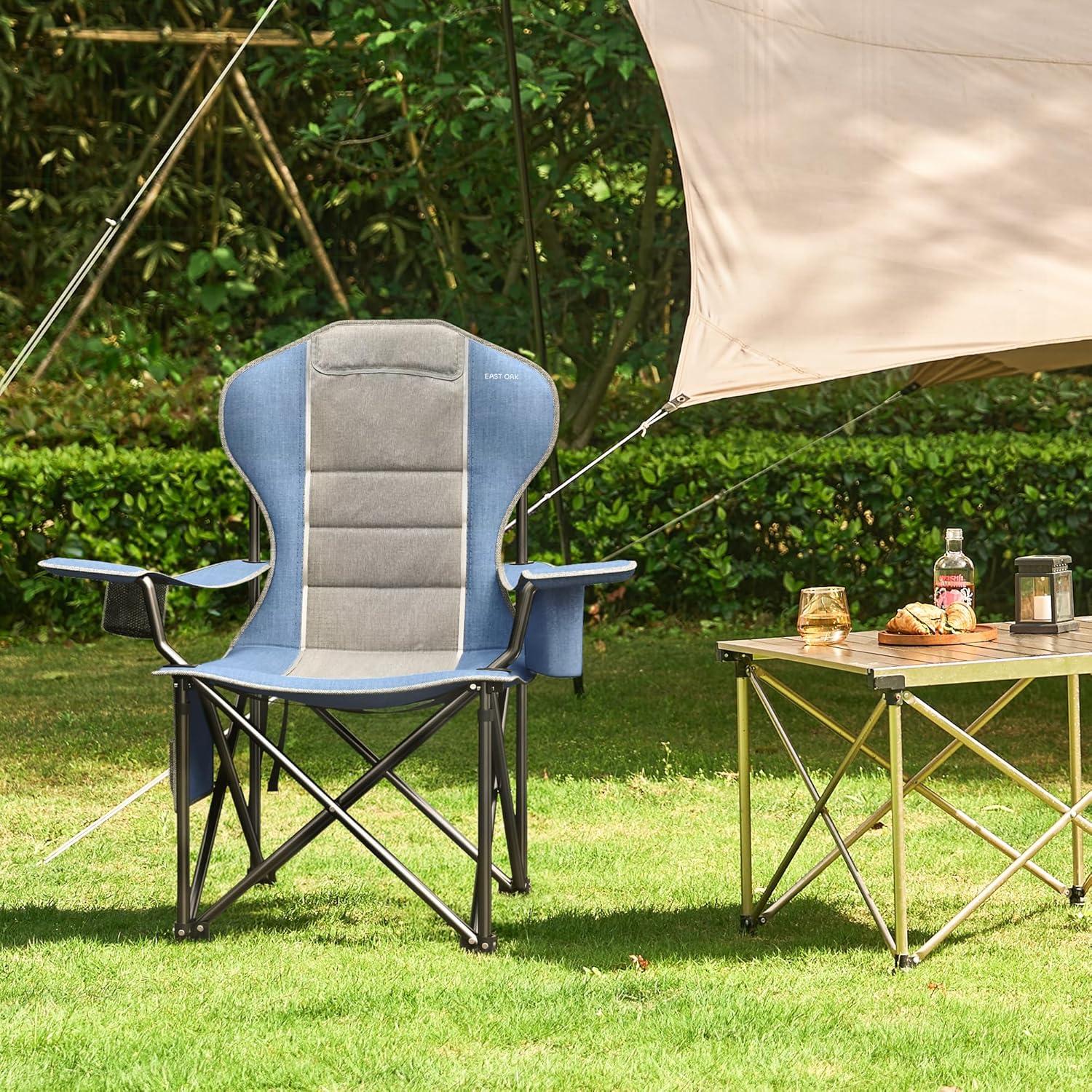 Silla Plegable Camping EAST OAK 500 Lbs Azul 600D Oxford